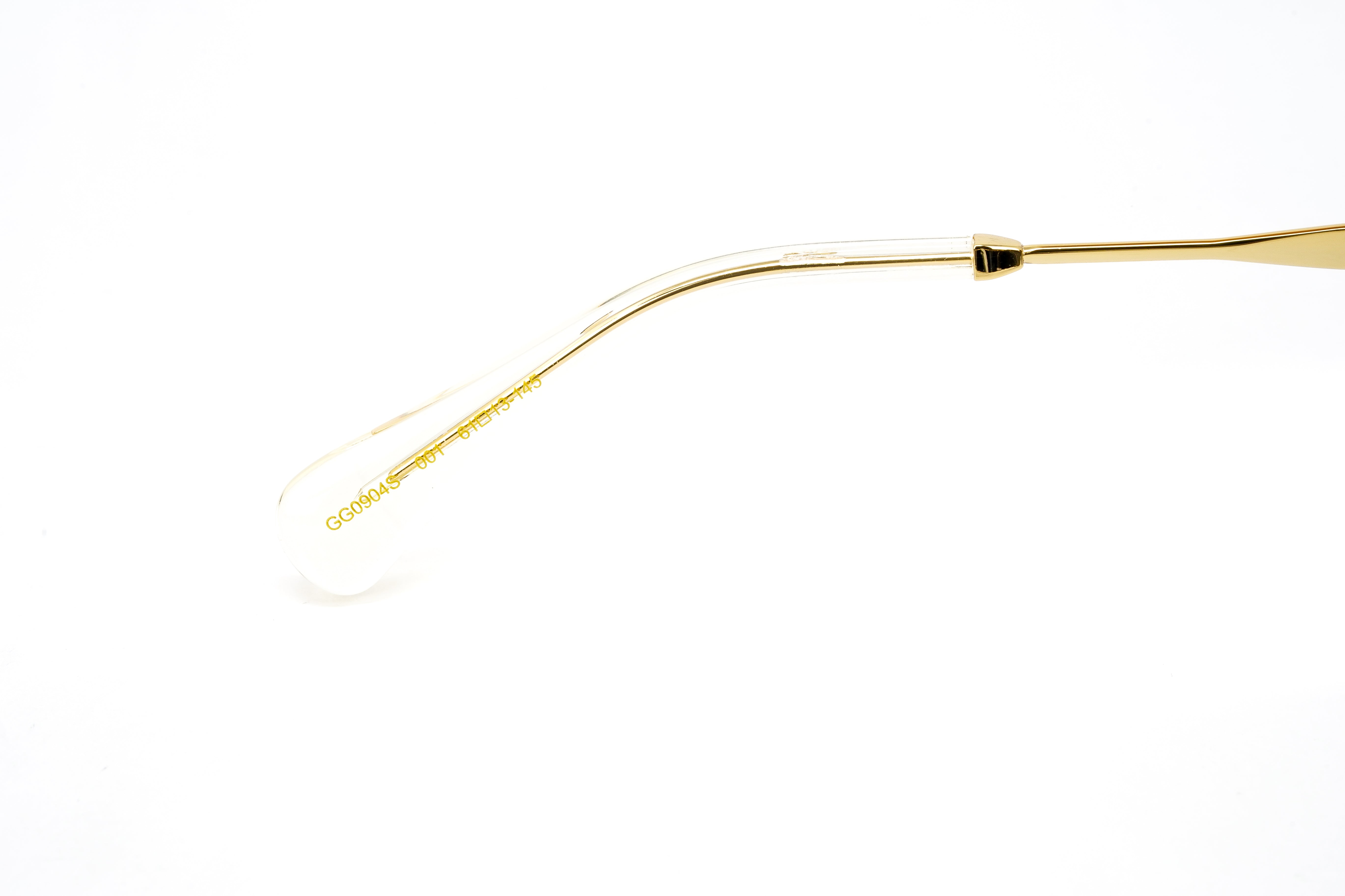 Gucci Unisex Sunglasses Oversized Pilot Black Gold GG0904S-001 61-GR8 Sunglasses