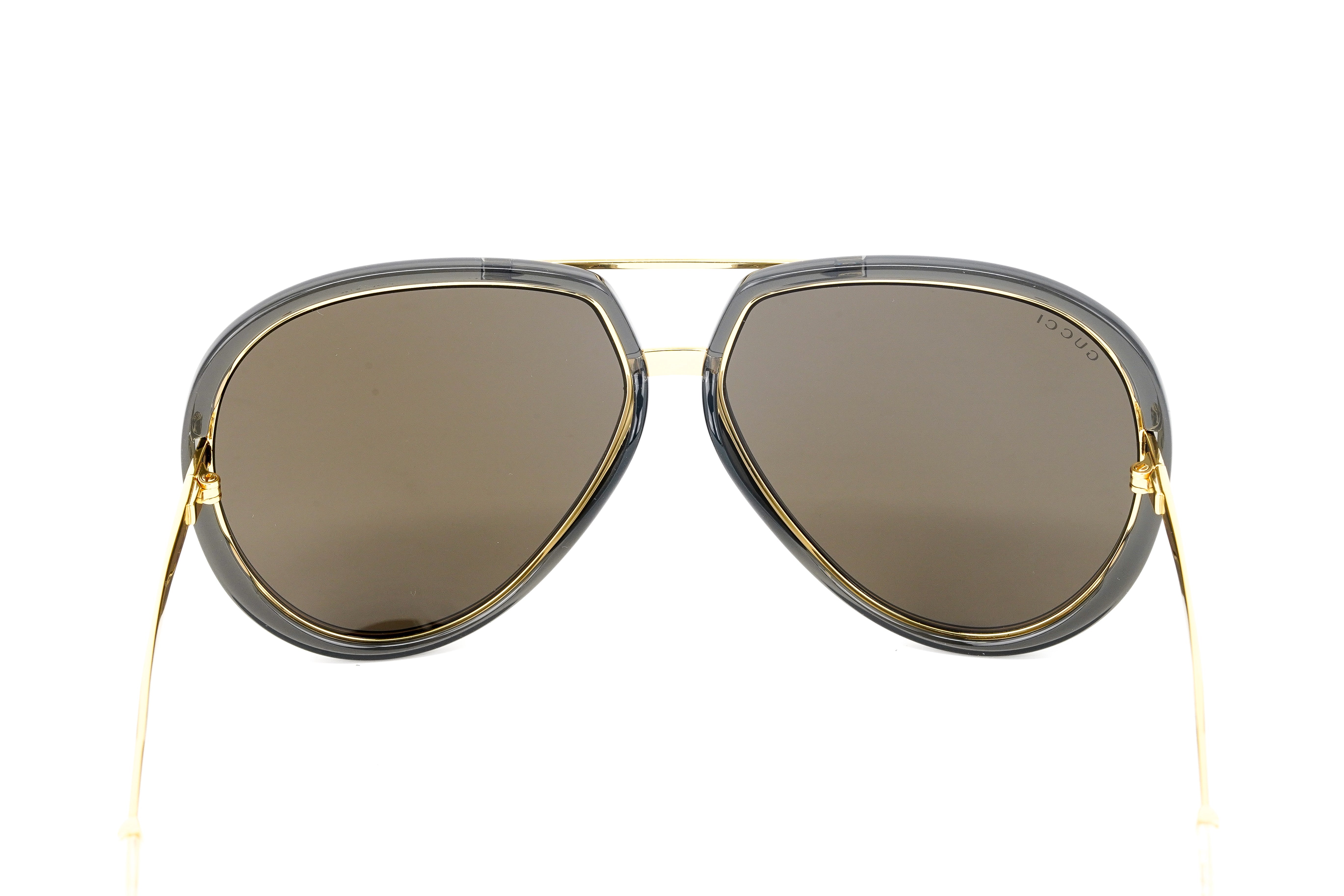 Gucci Unisex Sunglasses Oversized Pilot Black Gold GG0904S-001 61-GR8 Sunglasses