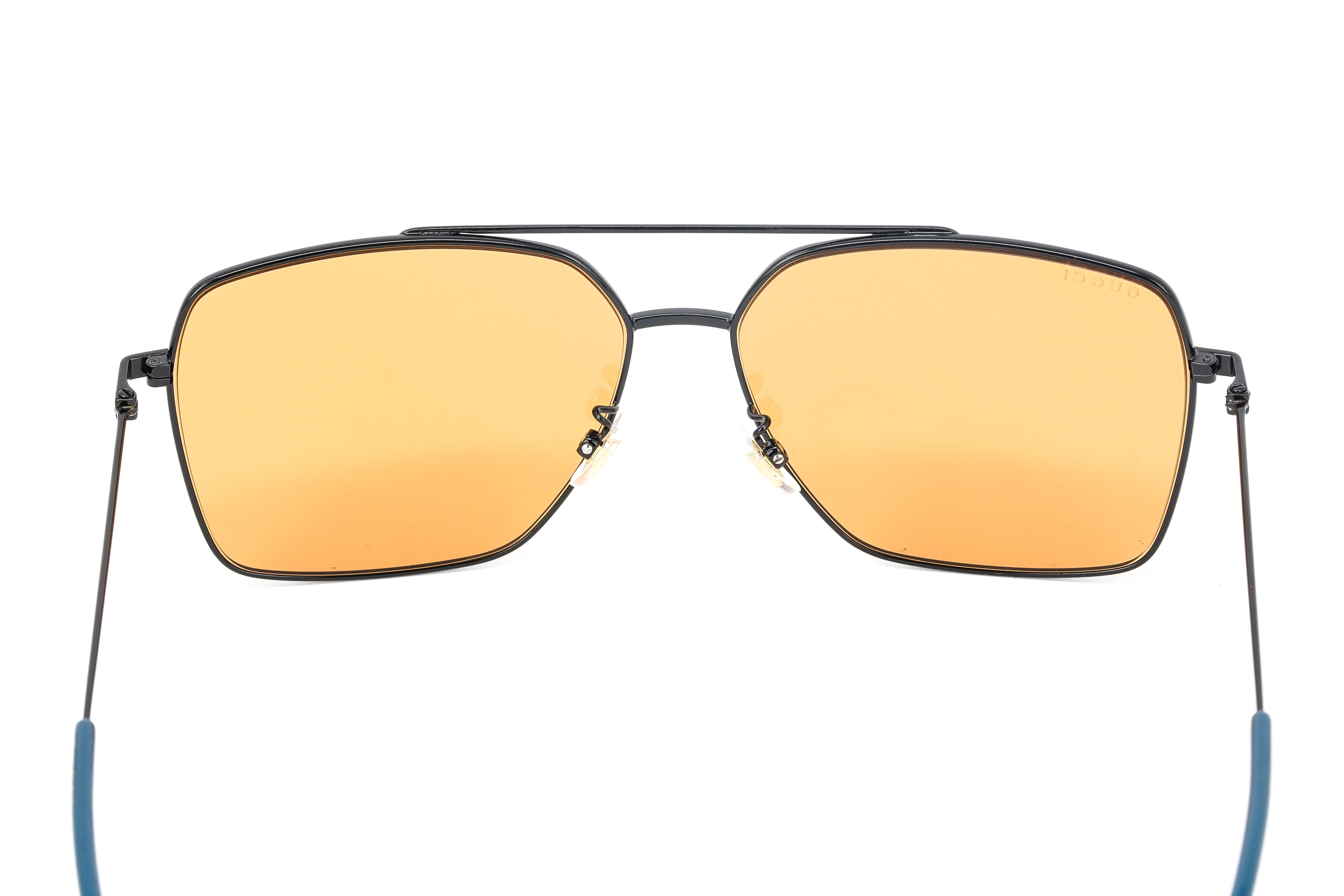 Gucci Men's Sunglasses Square Pilot Black Orange GG1053SK-003 61-GR8 Sunglasses