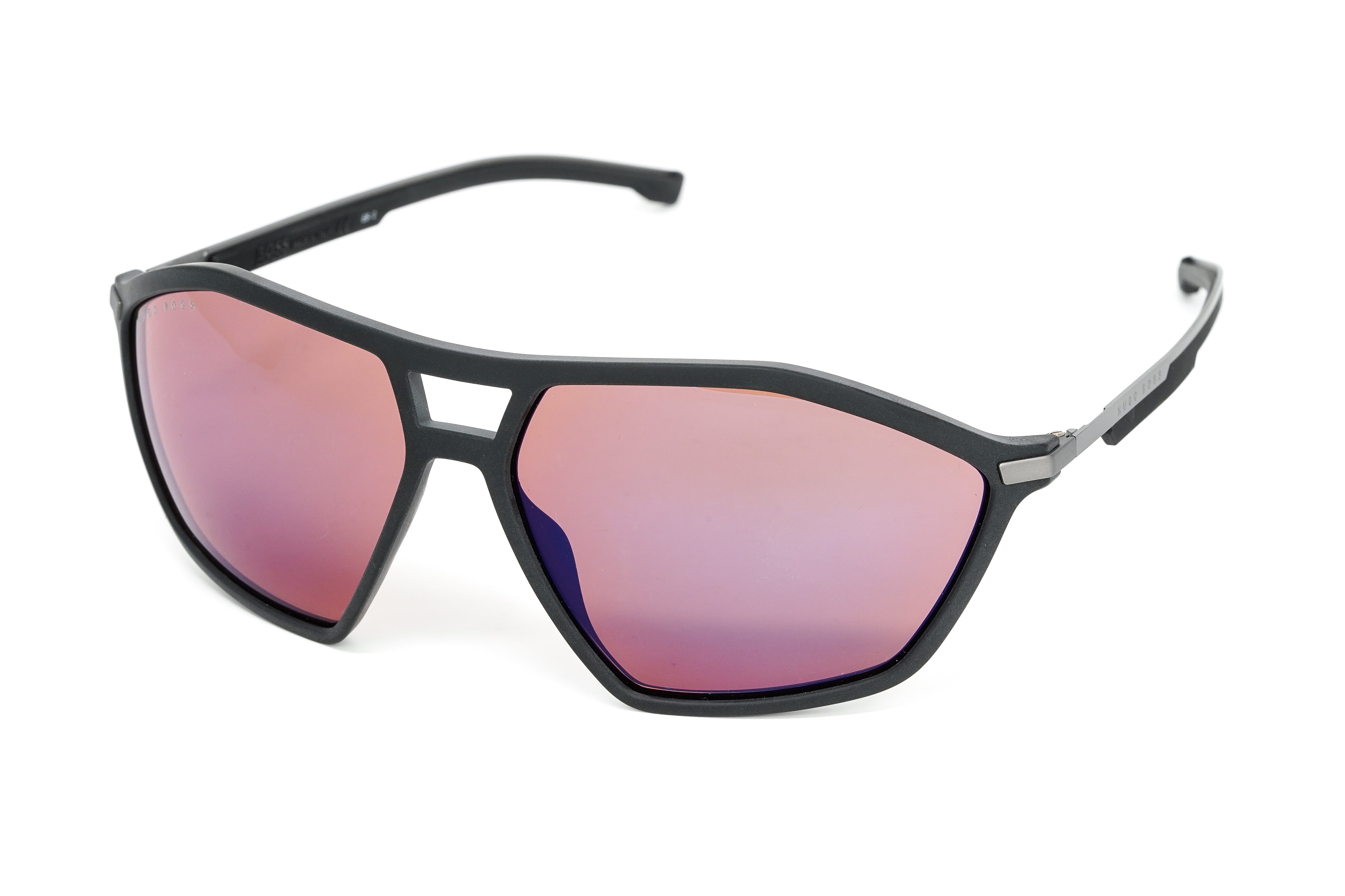 Boss by BOSS Men's Sunglasses Angular Pilot Black/Pink 1258/S 003/DW-GR8 Sunglasses