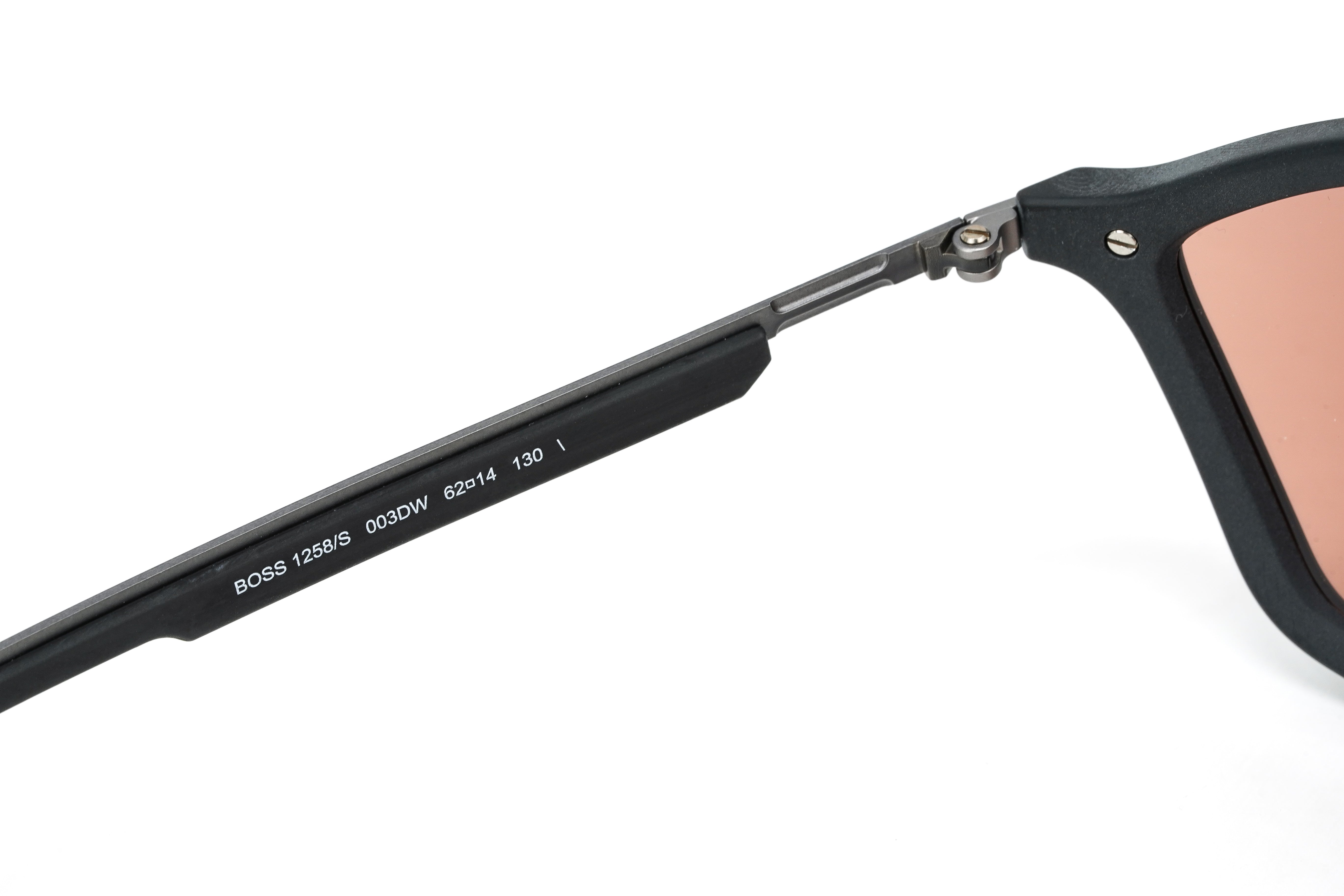 Boss by BOSS Men's Sunglasses Angular Pilot Black/Pink 1258/S 003/DW-GR8 Sunglasses