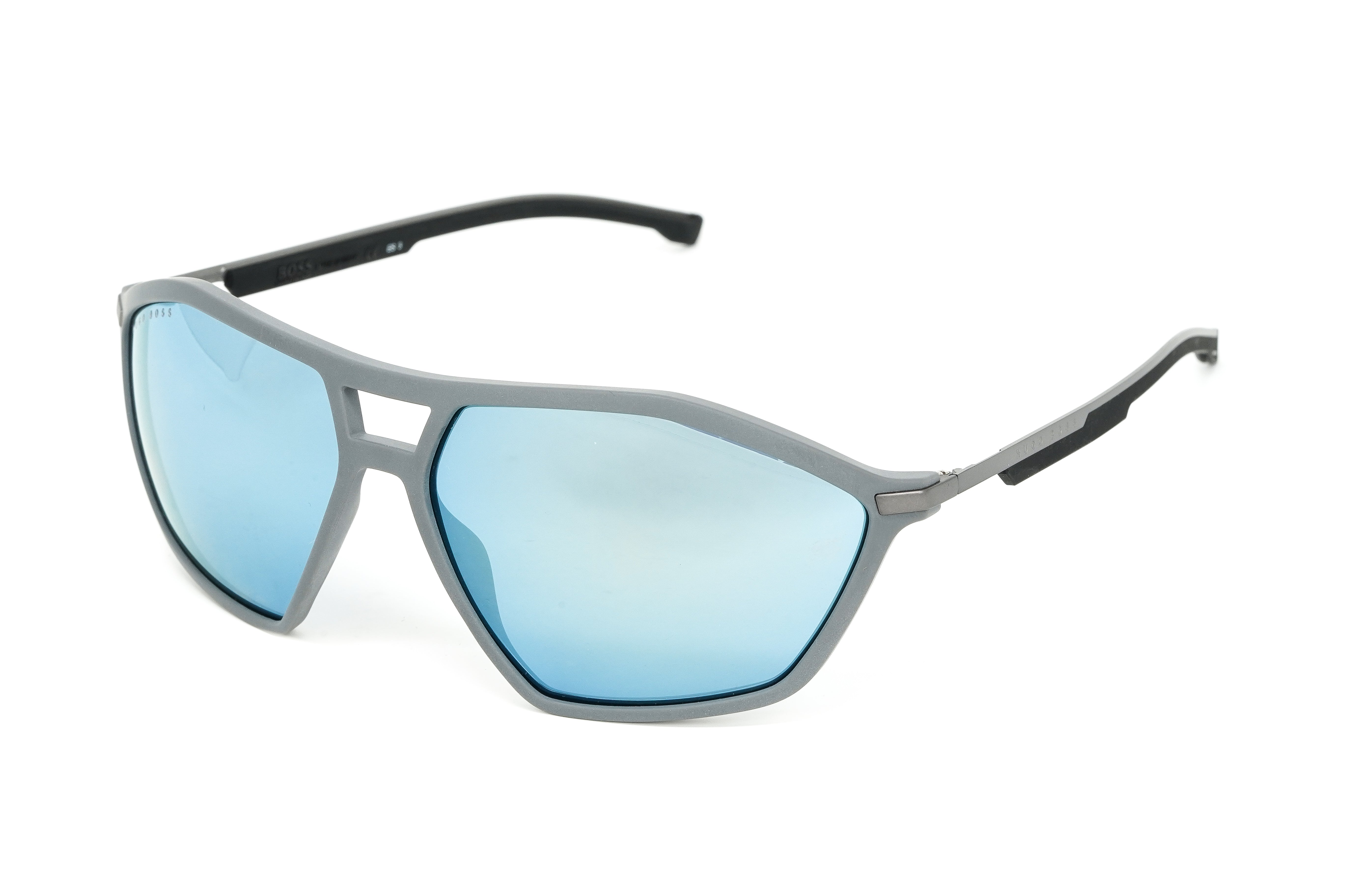 Boss by BOSS Men's Sunglasses Angular Pilot Grey/Blue 1258/S RIW/3J-GR8 Sunglasses