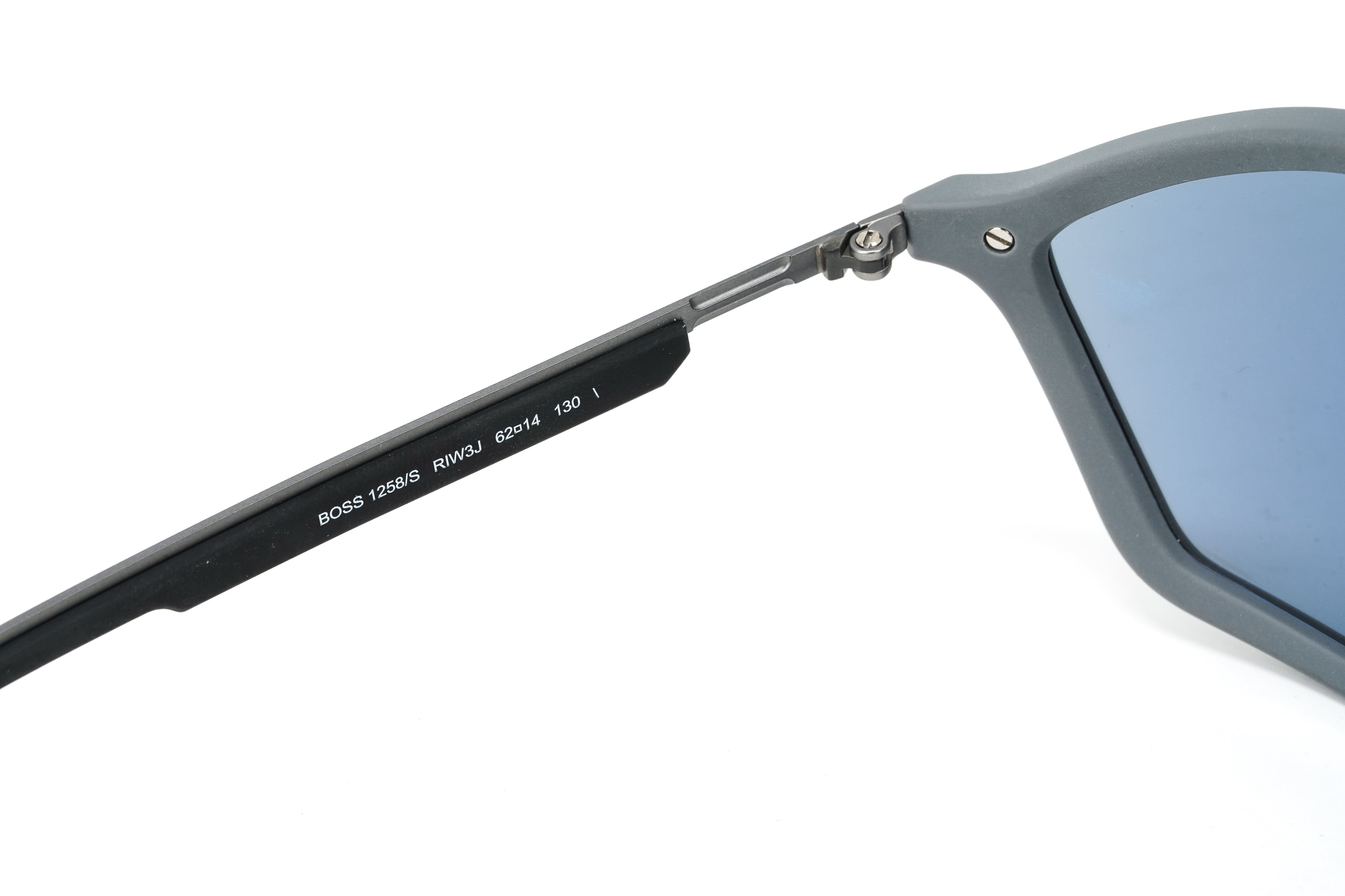 Boss by BOSS Men's Sunglasses Angular Pilot Grey/Blue 1258/S RIW/3J-GR8 Sunglasses