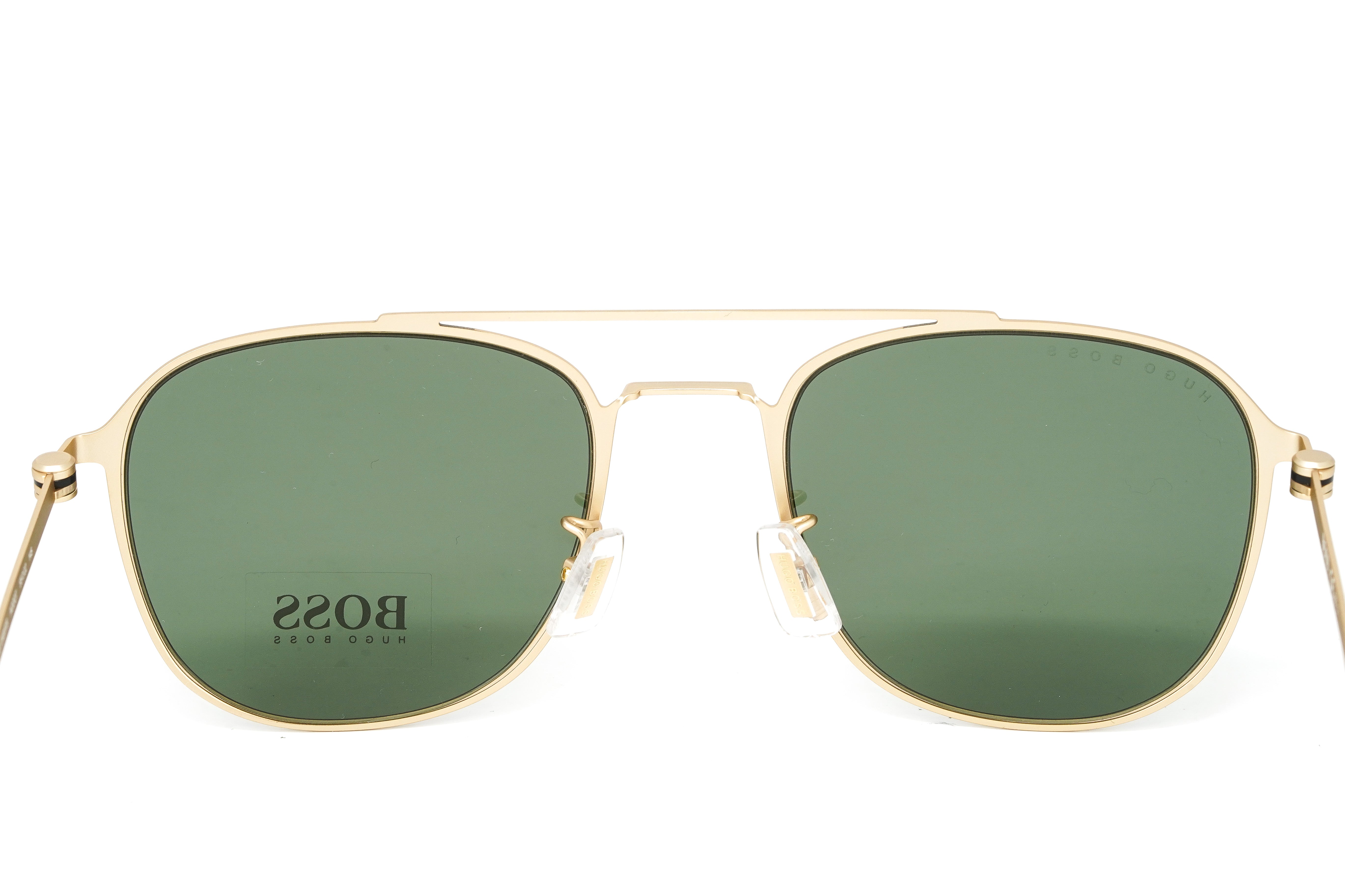 Boss by BOSS Men's Sunglasses Square Browline Gold/Green 1349/F/S AOZ QT-GR8 Sunglasses