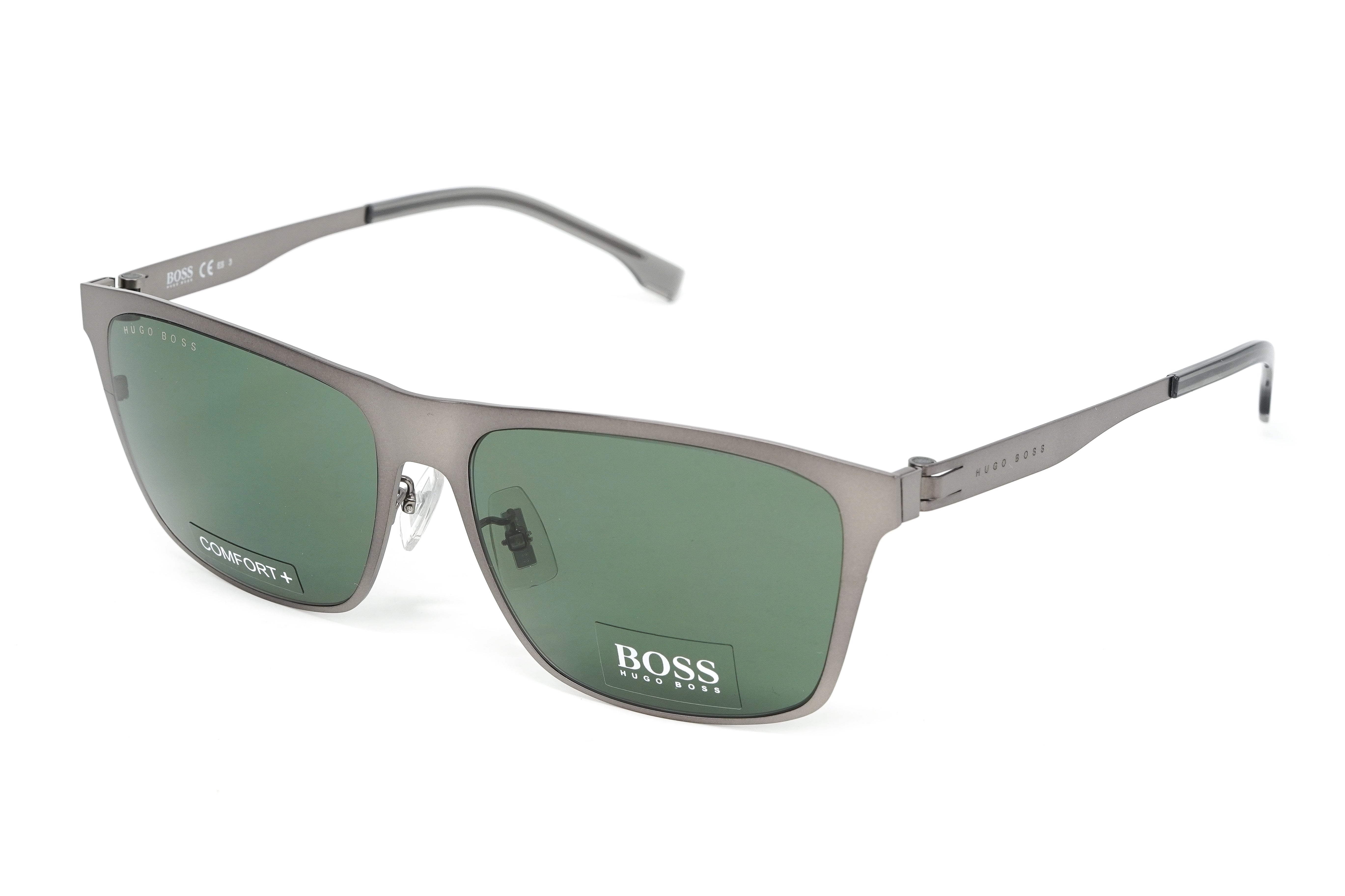Boss by BOSS Men's Sunglasses Classic Square Ruthenium/Green 1410/F/S R80/QT-GR8 Sunglasses