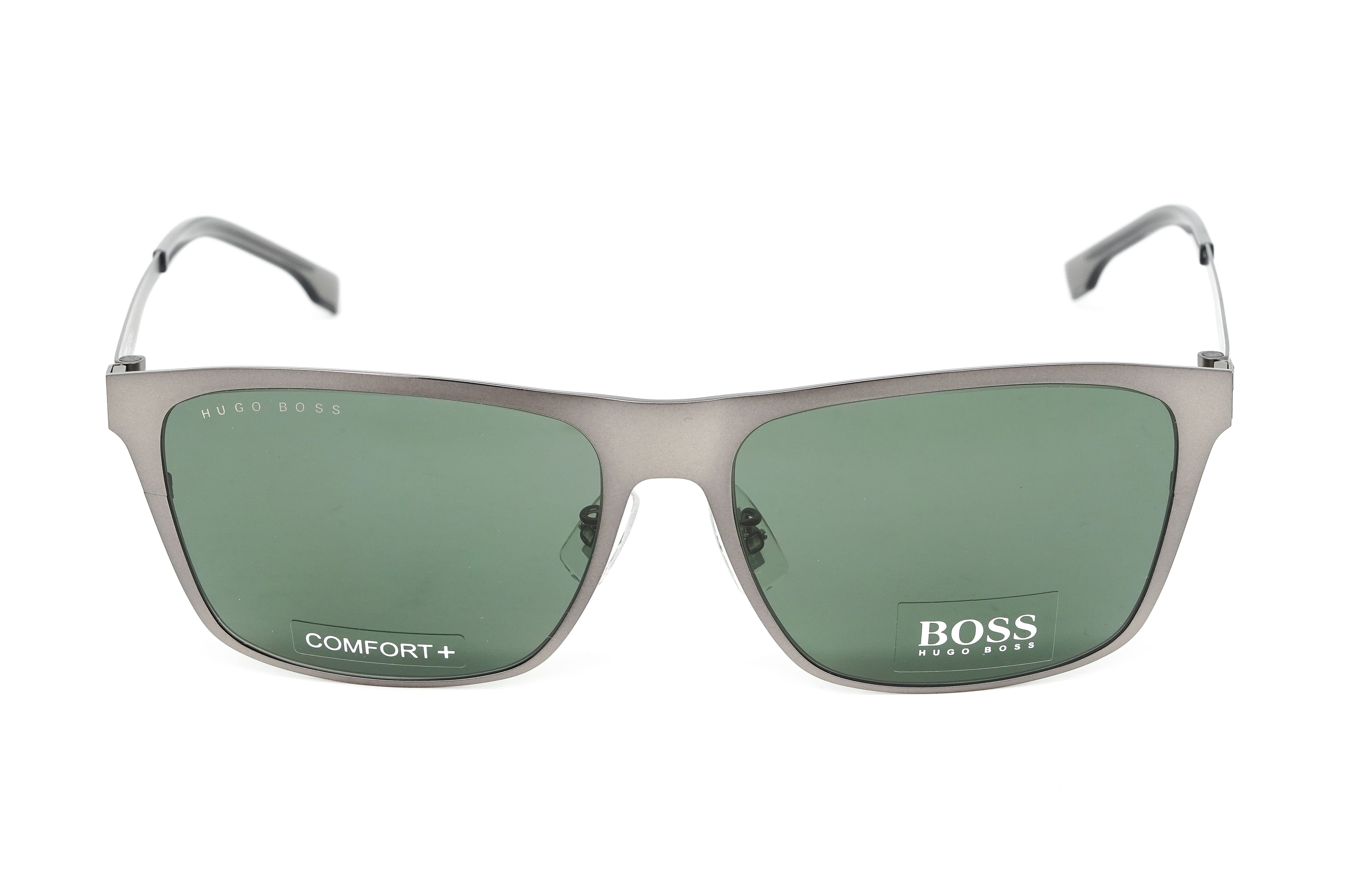 Boss by BOSS Men's Sunglasses Classic Square Ruthenium/Green 1410/F/S R80/QT-GR8 Sunglasses