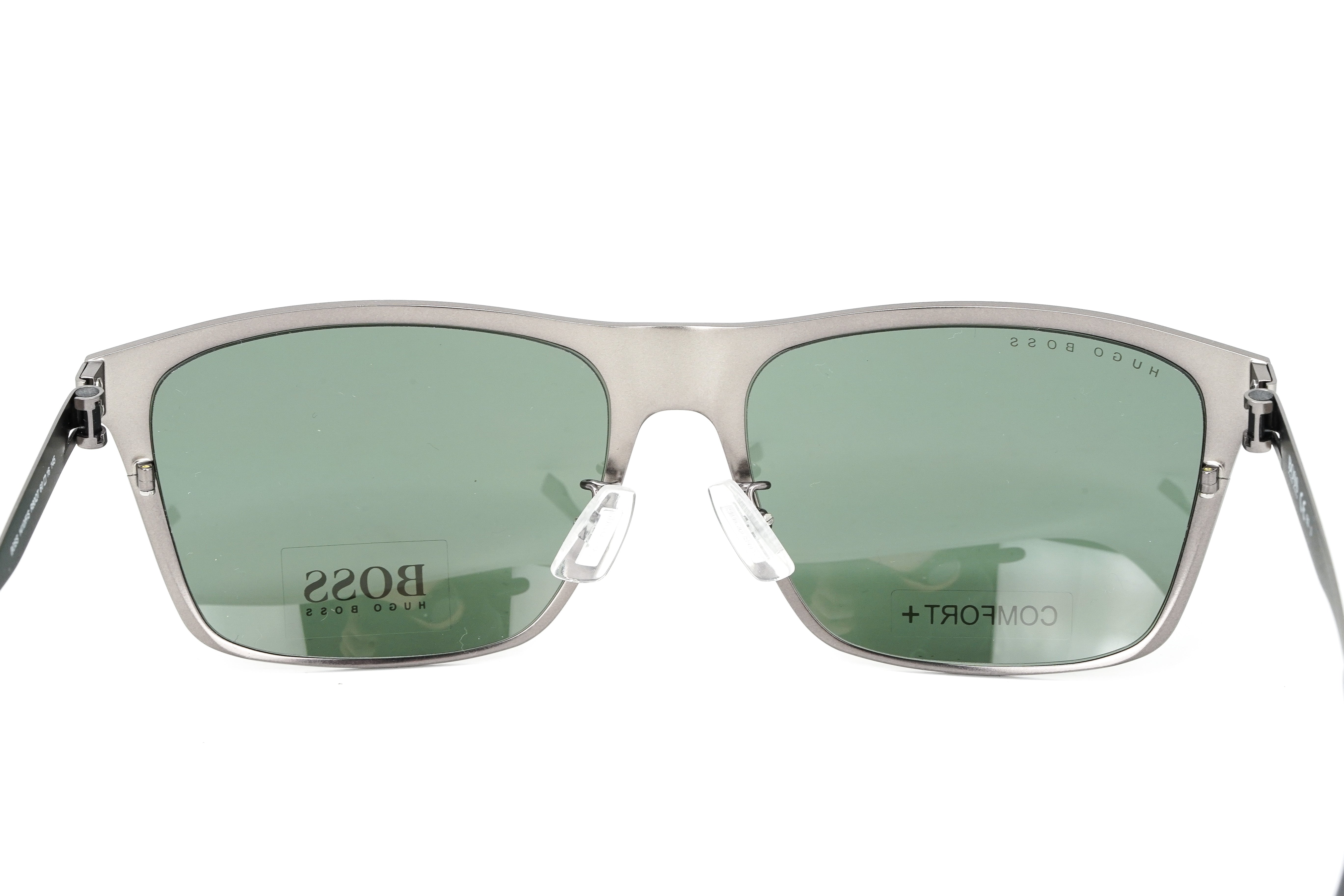 Boss by BOSS Men's Sunglasses Classic Square Ruthenium/Green 1410/F/S R80/QT