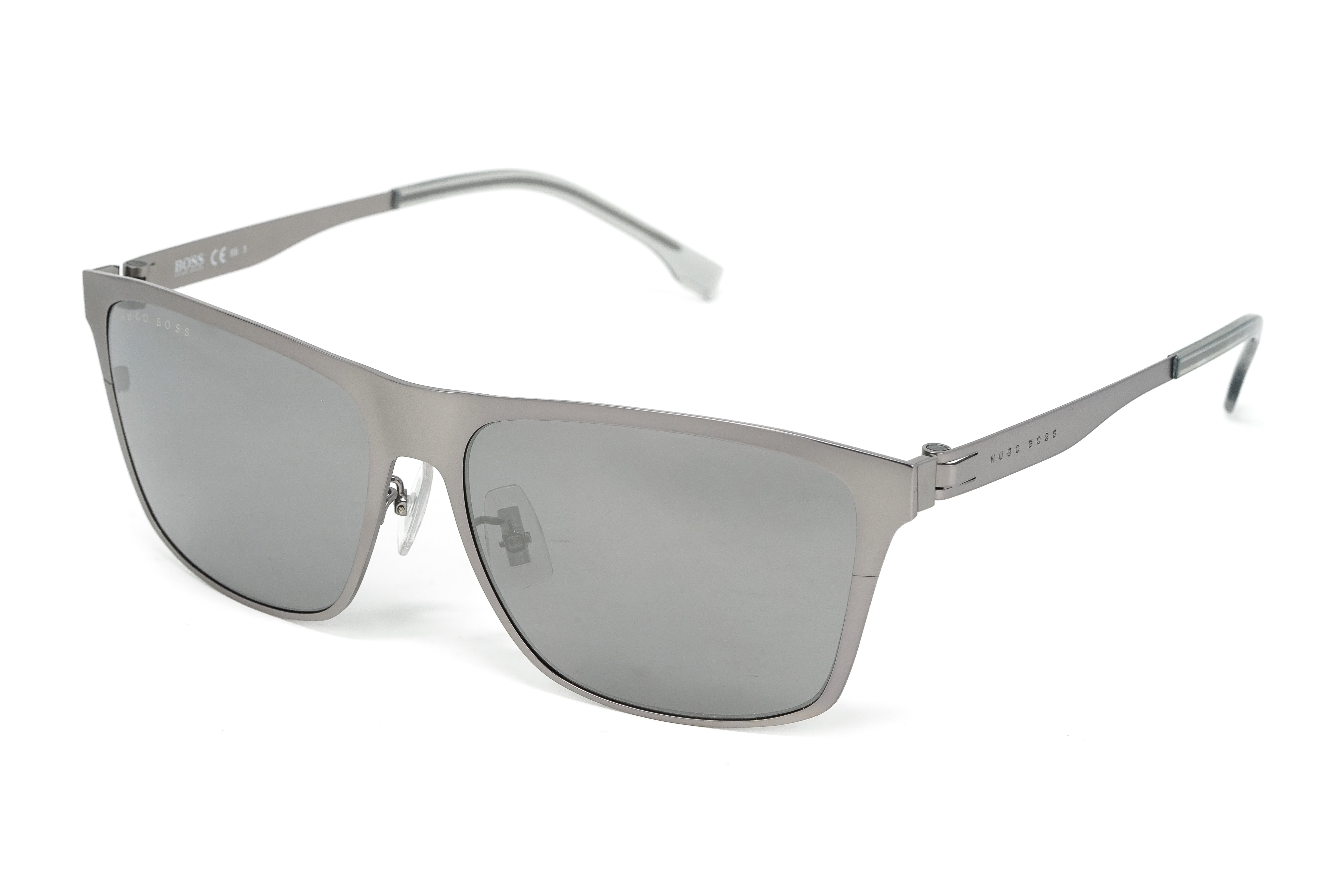 Boss by BOSS Men's Sunglasses Classic Square Silver/Grey 1410/F/S R81/T4-GR8 Sunglasses