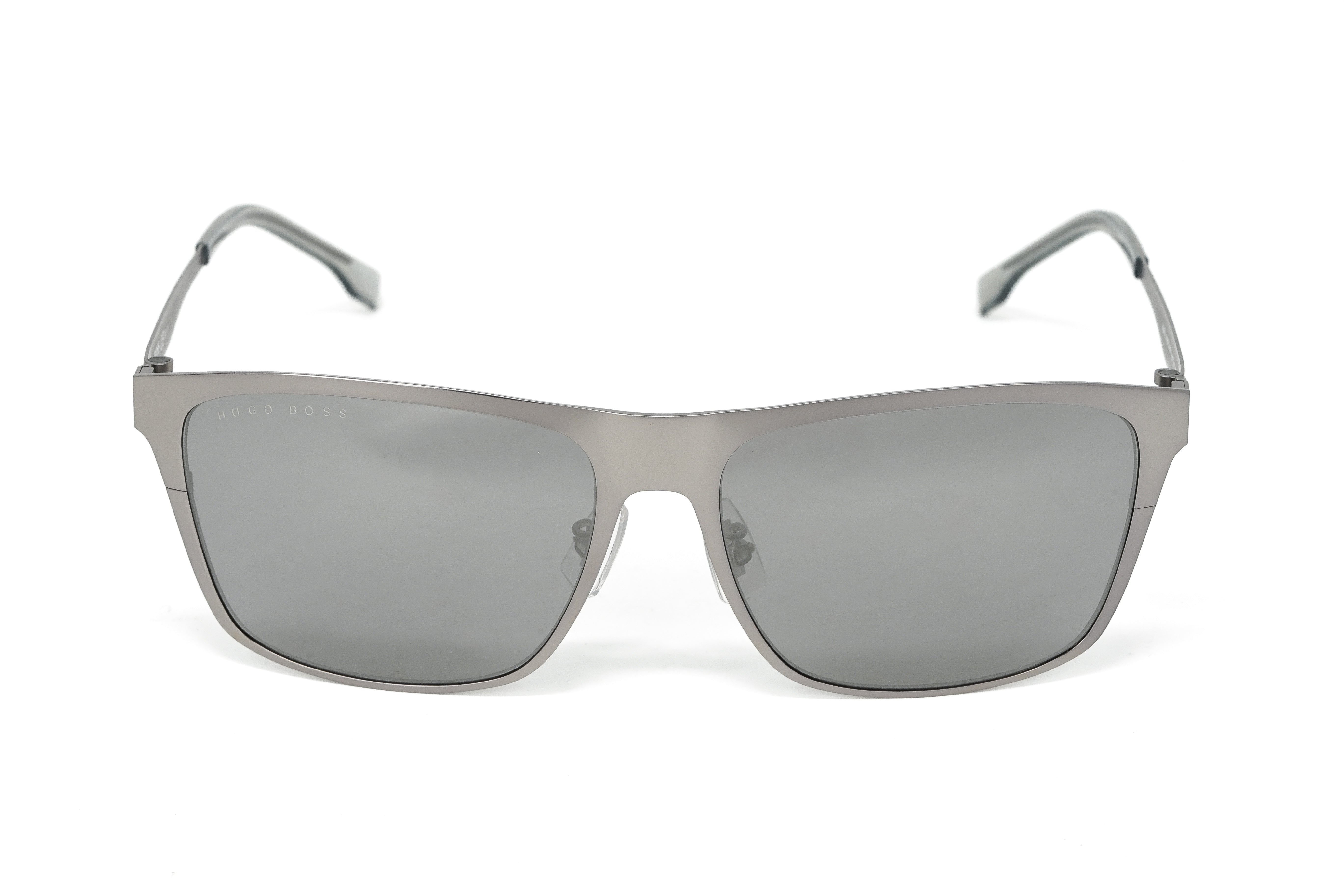Boss by BOSS Men's Sunglasses Classic Square Silver/Grey 1410/F/S R81/T4-GR8 Sunglasses