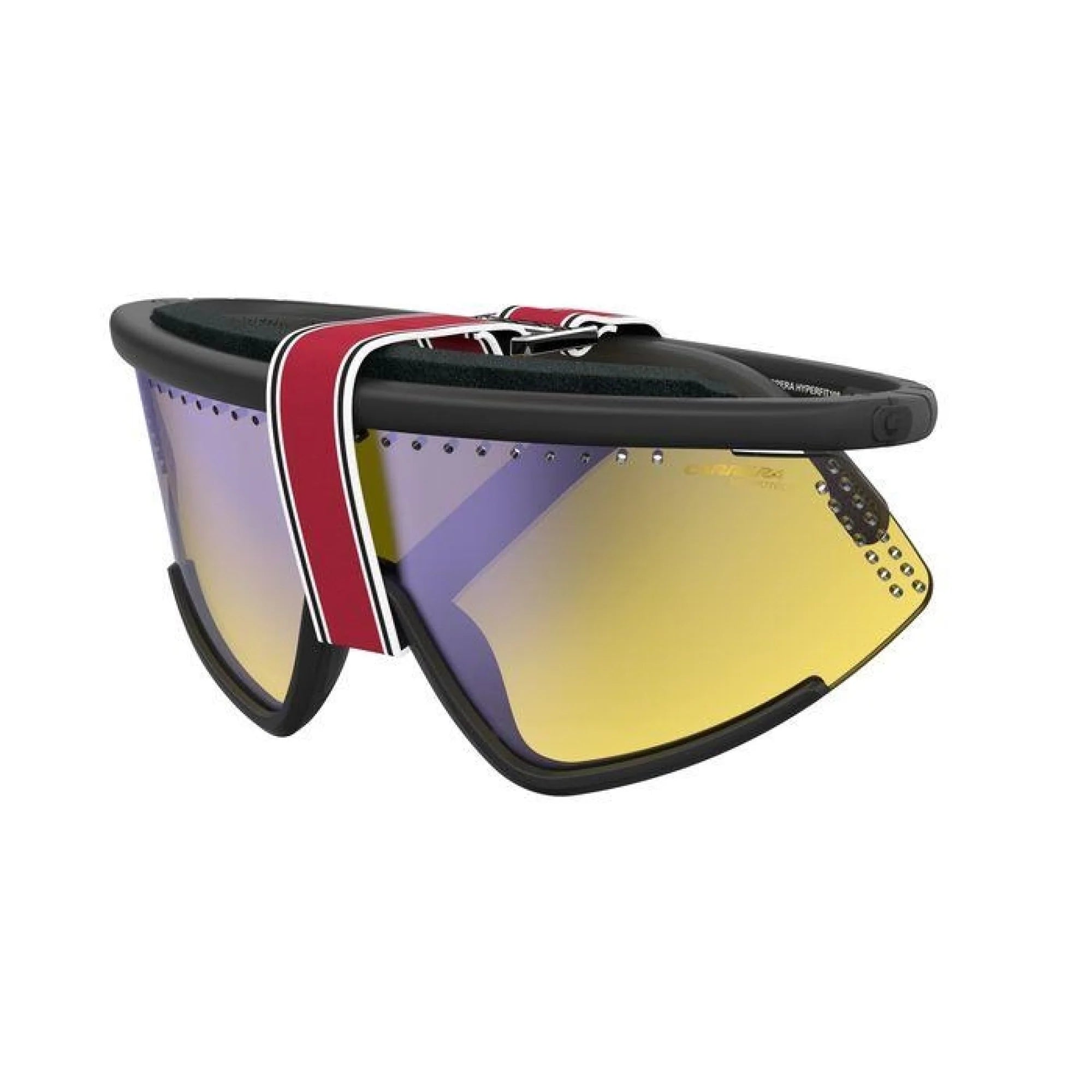 Carrera Unisex Sunglasses Shield Wap-Around Black/Yellow HYPERFIT 10/S 71C-GR8 Sunglasses
