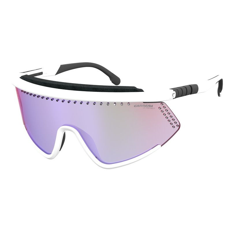 Carrera Unisex Sunglasses Shield Wap-Around White Pink HYPERFIT 10/S D4Q-GR8 Sunglasses