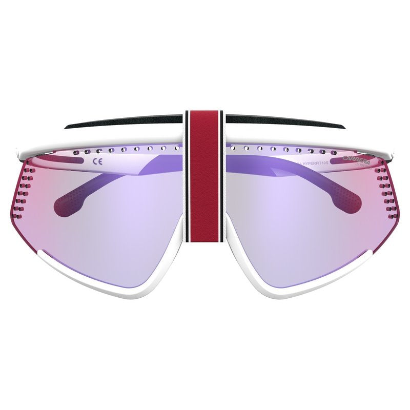 Carrera Unisex Sunglasses Shield Wap-Around White Pink HYPERFIT 10/S D4Q-GR8 Sunglasses