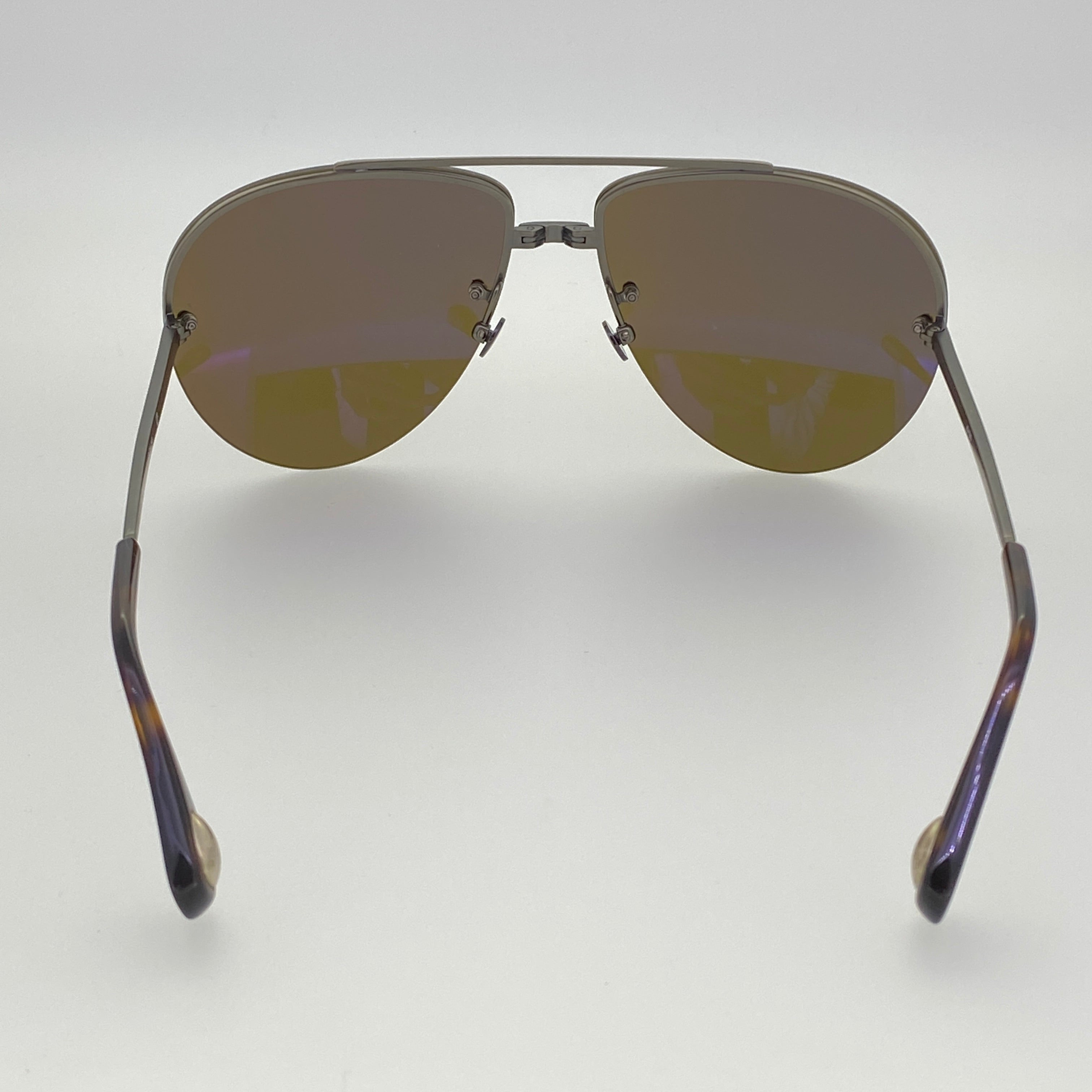 Ann Demeulemeester Men's Sunglasses White Gold and Brown AD13C3SUN-GR8 Sunglasses