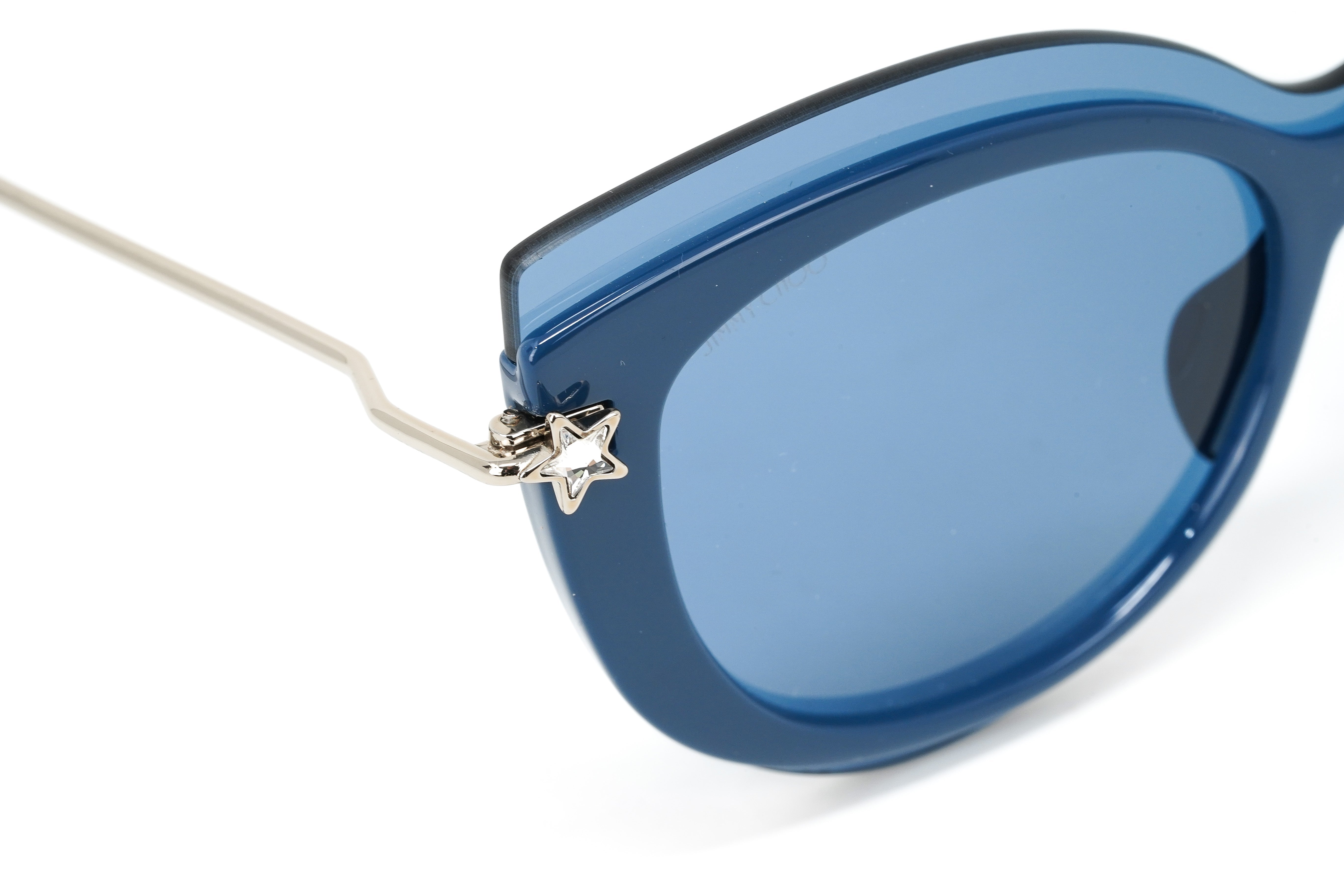 Jimmy Choo Women's Sunglasses Round Cat Eye Blue CLEA/G/S PJP-GR8 Sunglasses