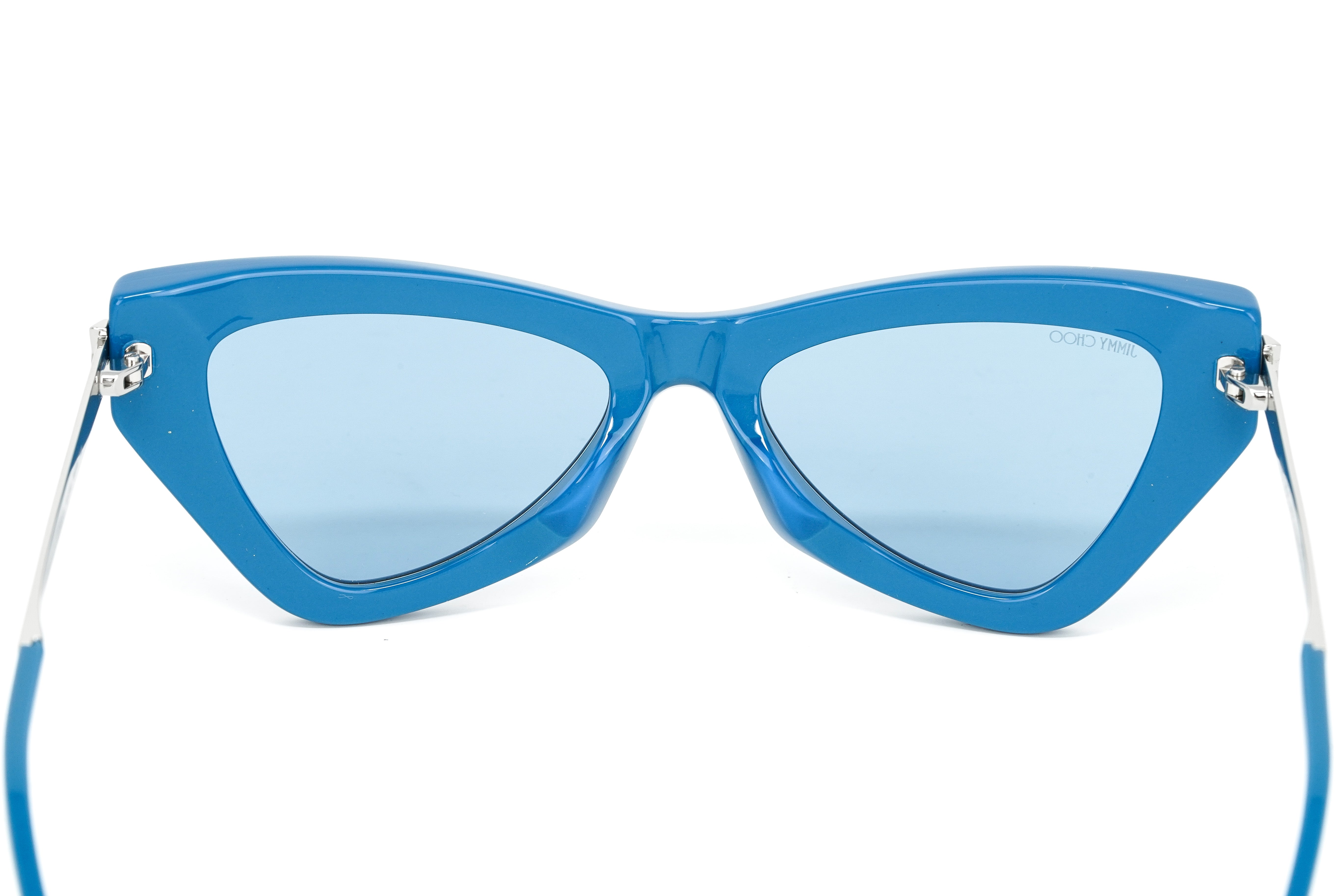 Jimmy Choo Women's Sunglasses Angular Cat Eye Blue DONNA/S MVU-GR8 Sunglasses