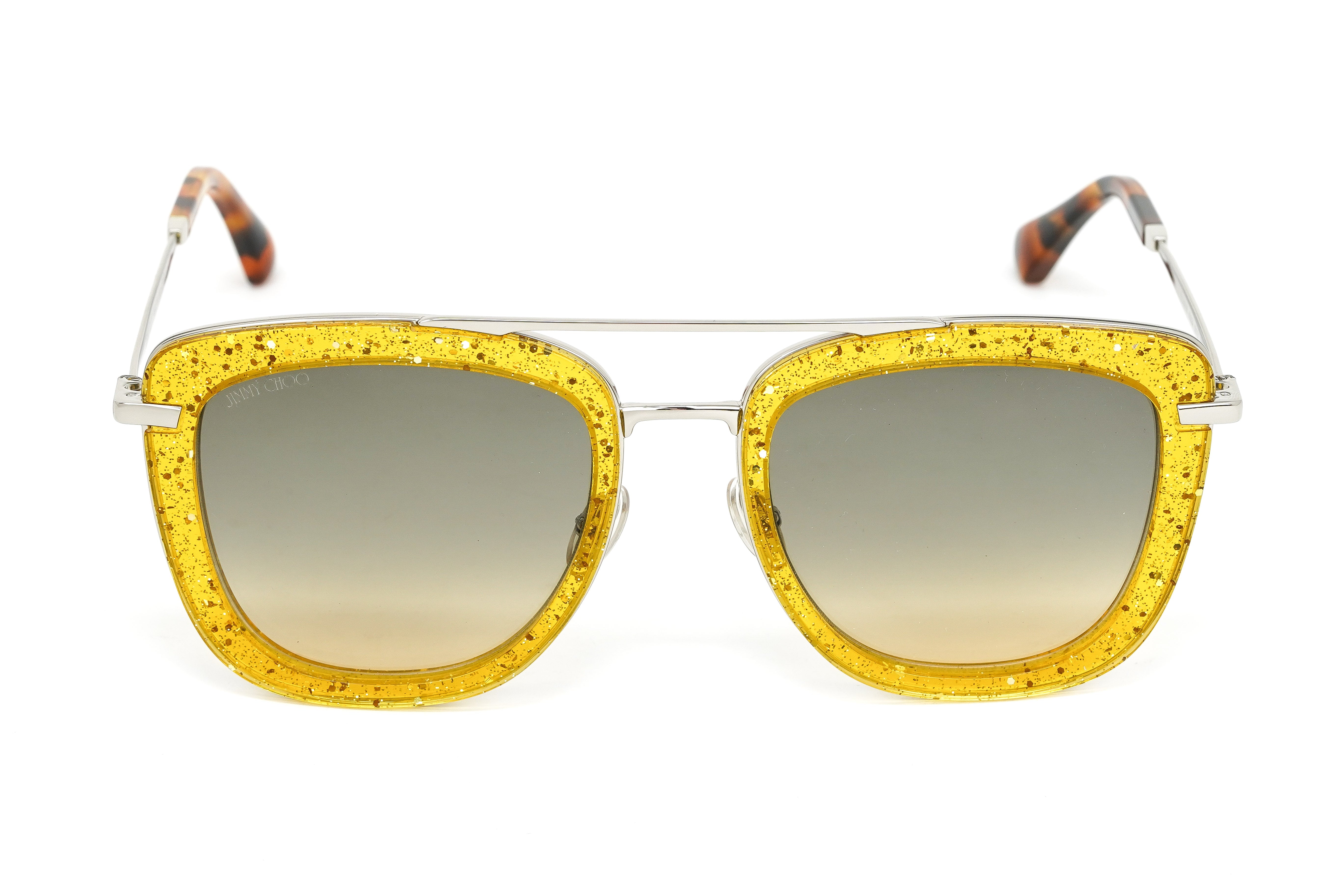 Jimmy Choo Women's Sunglasses Browline Yellow/Grey GLOSSY/S 40G-GR8 Sunglasses