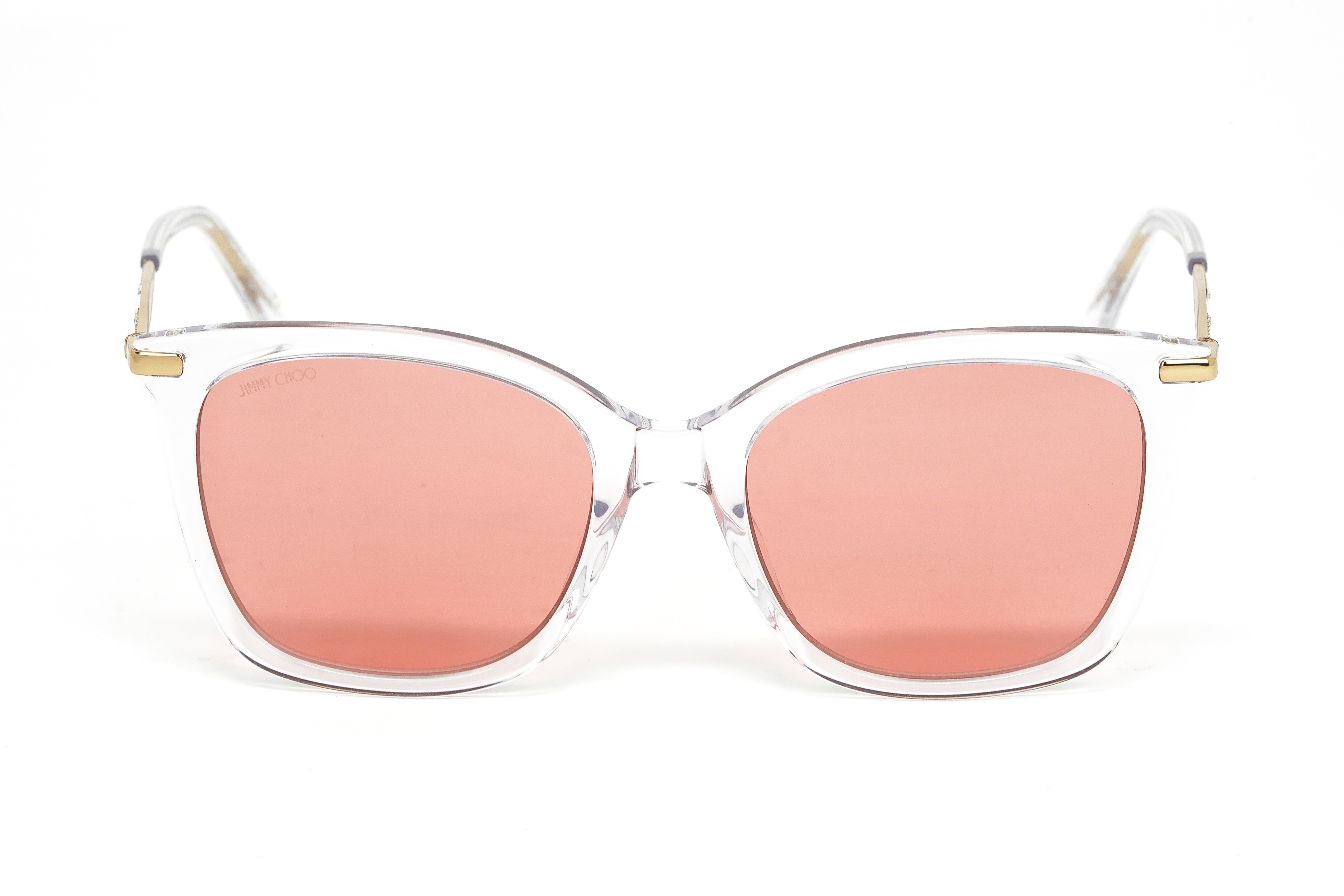 Jimmy Choo Women's Sunglasses Oversized Square Clear/Pink ELIA/S 900-GR8 Sunglasses