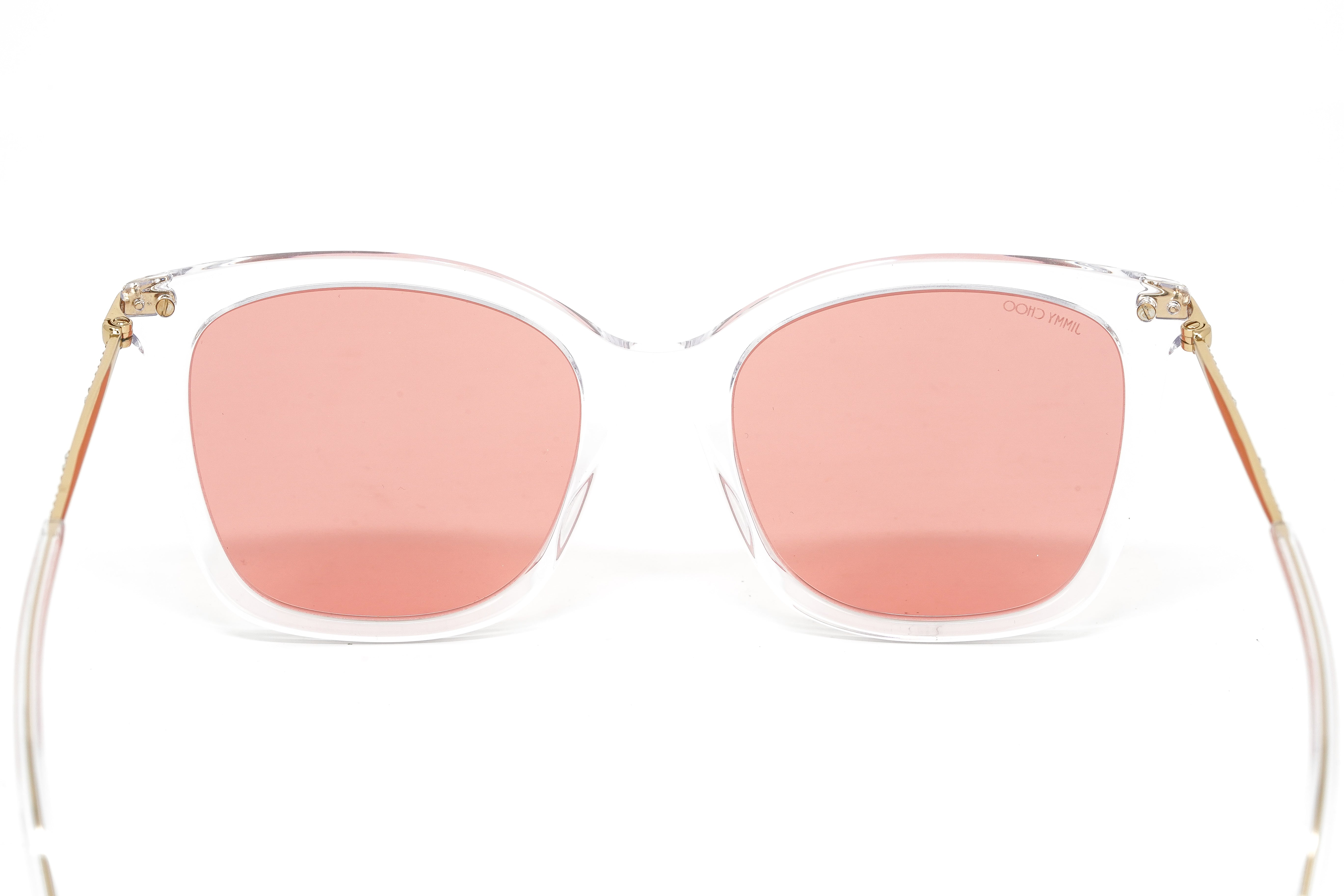 Jimmy Choo Women's Sunglasses Oversized Square Clear/Pink ELIA/S 900-GR8 Sunglasses