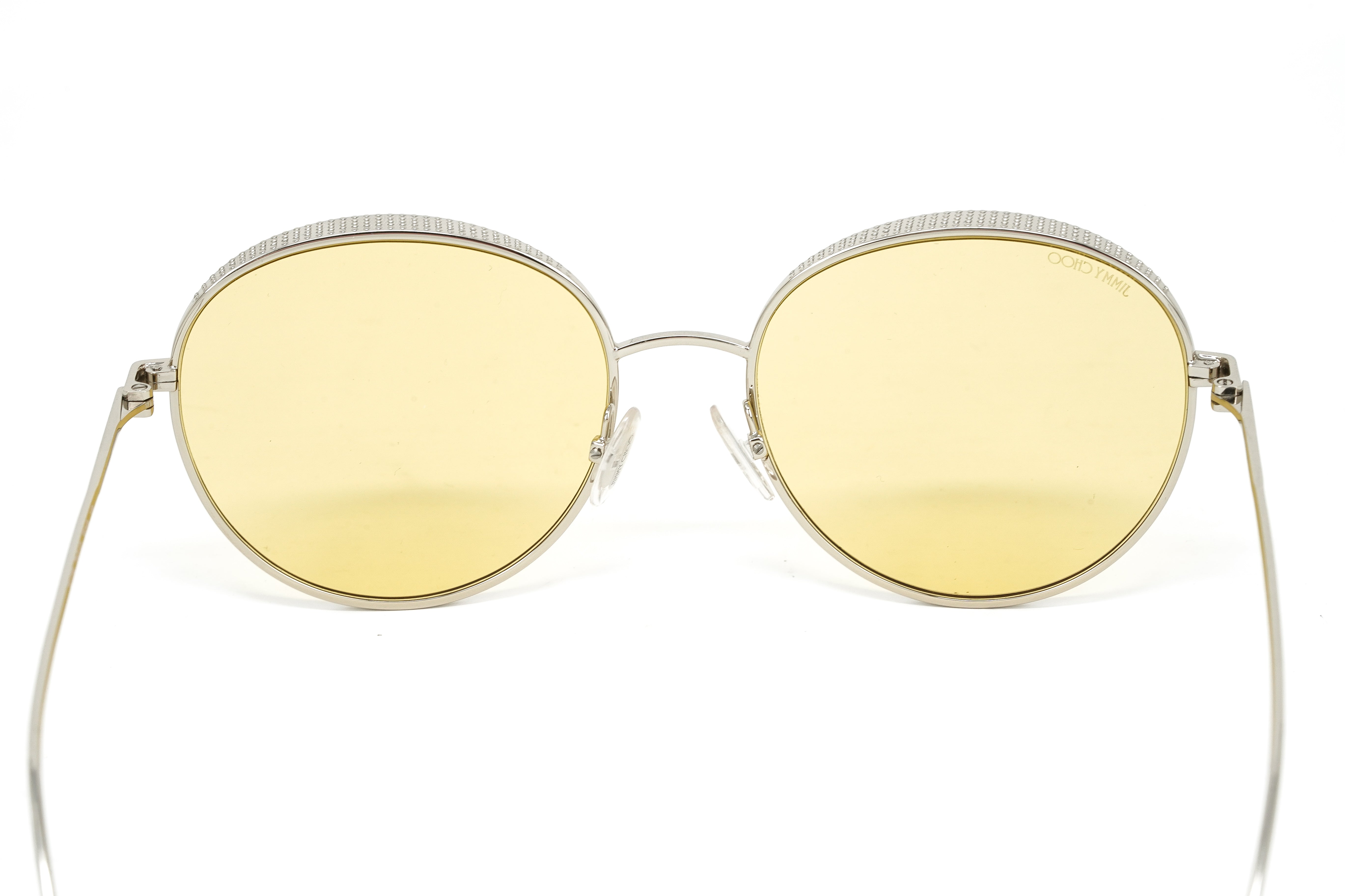 Jimmy Choo Women's Sunglasses Round Silver/Yellow ELLO/S DYG-GR8 Sunglasses