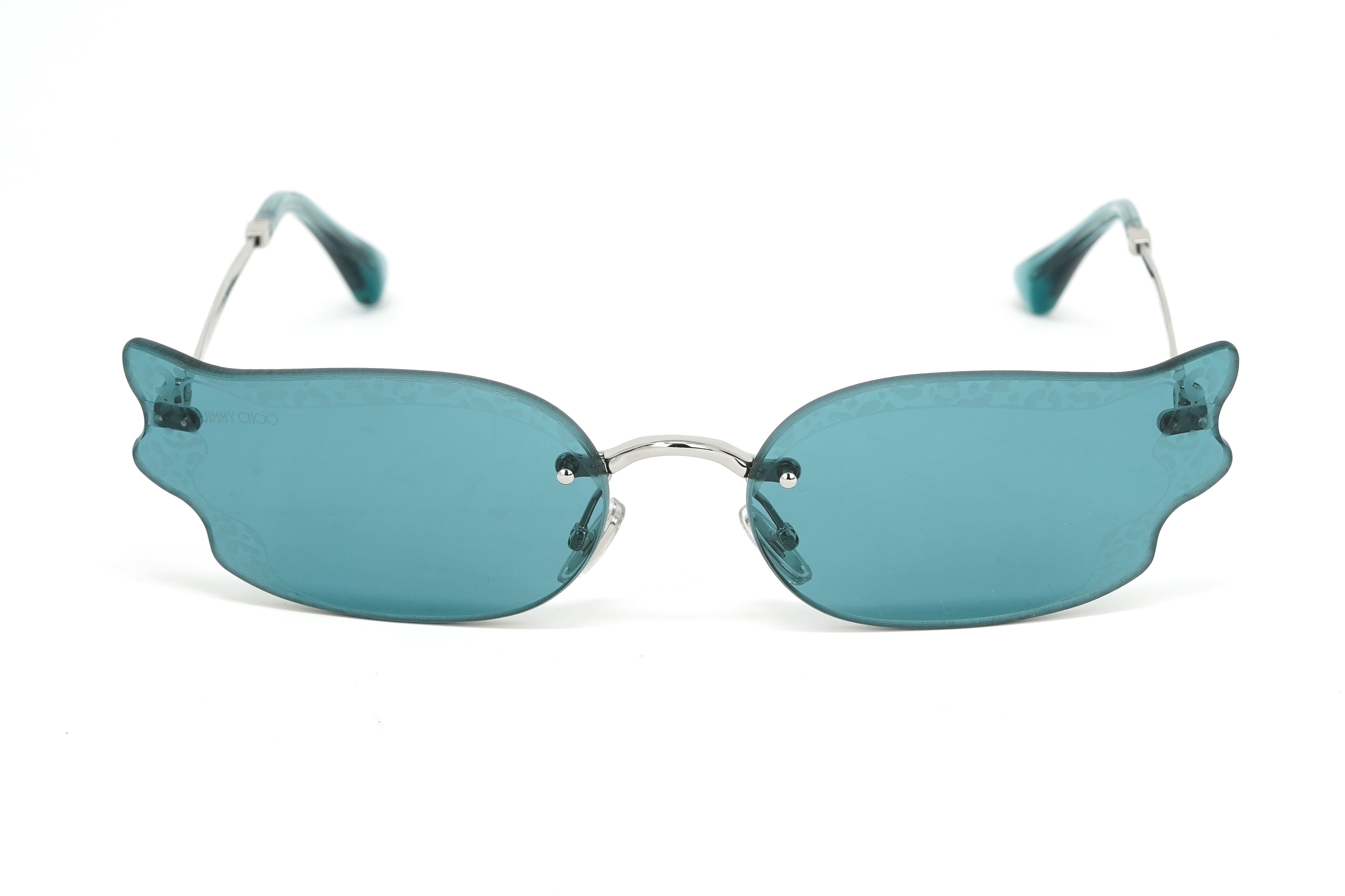 Jimmy Choo Women's Sunglasses Rimless Cat Eye Blue EMBER/S P2M-GR8 Sunglasses
