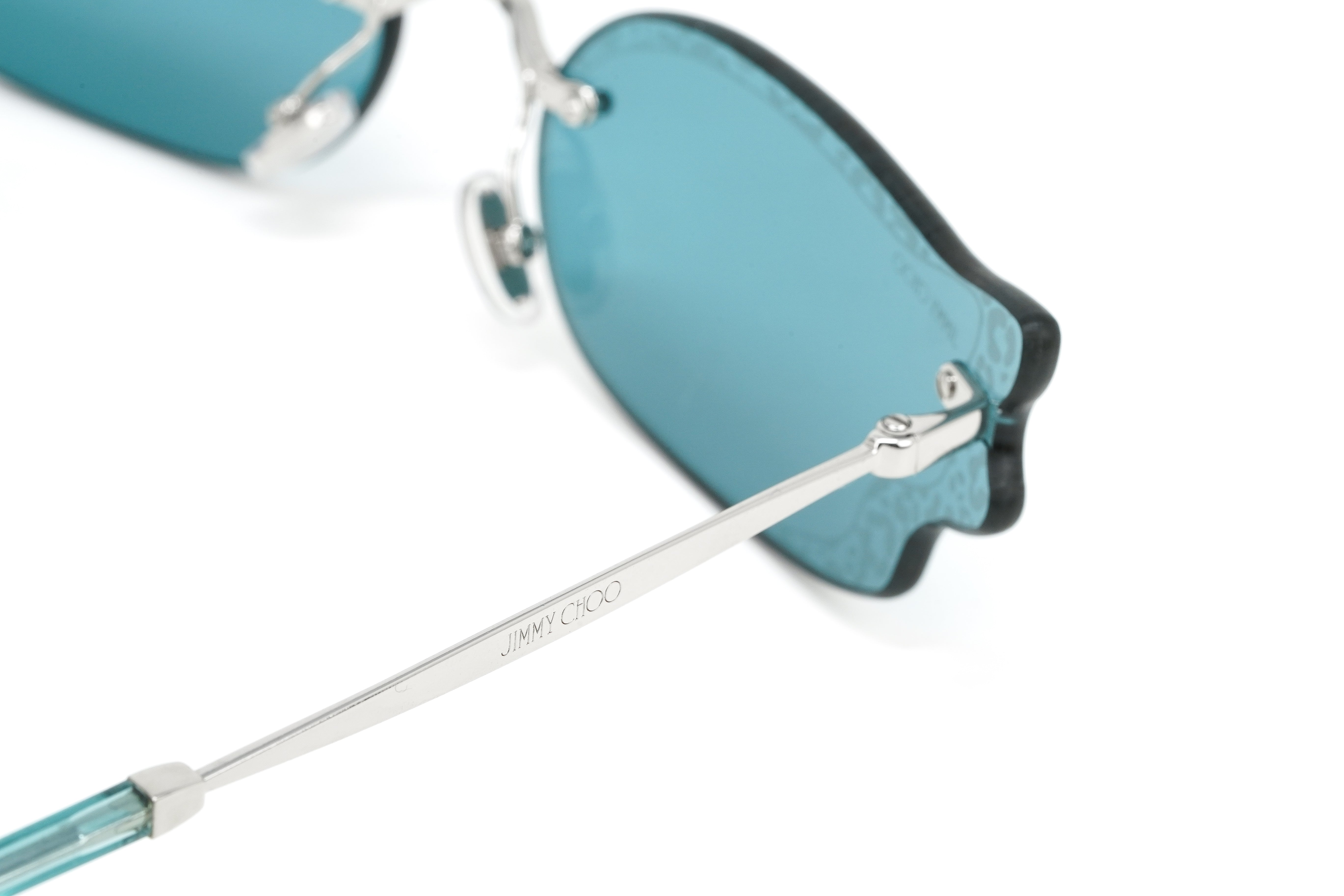 Jimmy Choo Women's Sunglasses Rimless Cat Eye Blue EMBER/S P2M-GR8 Sunglasses