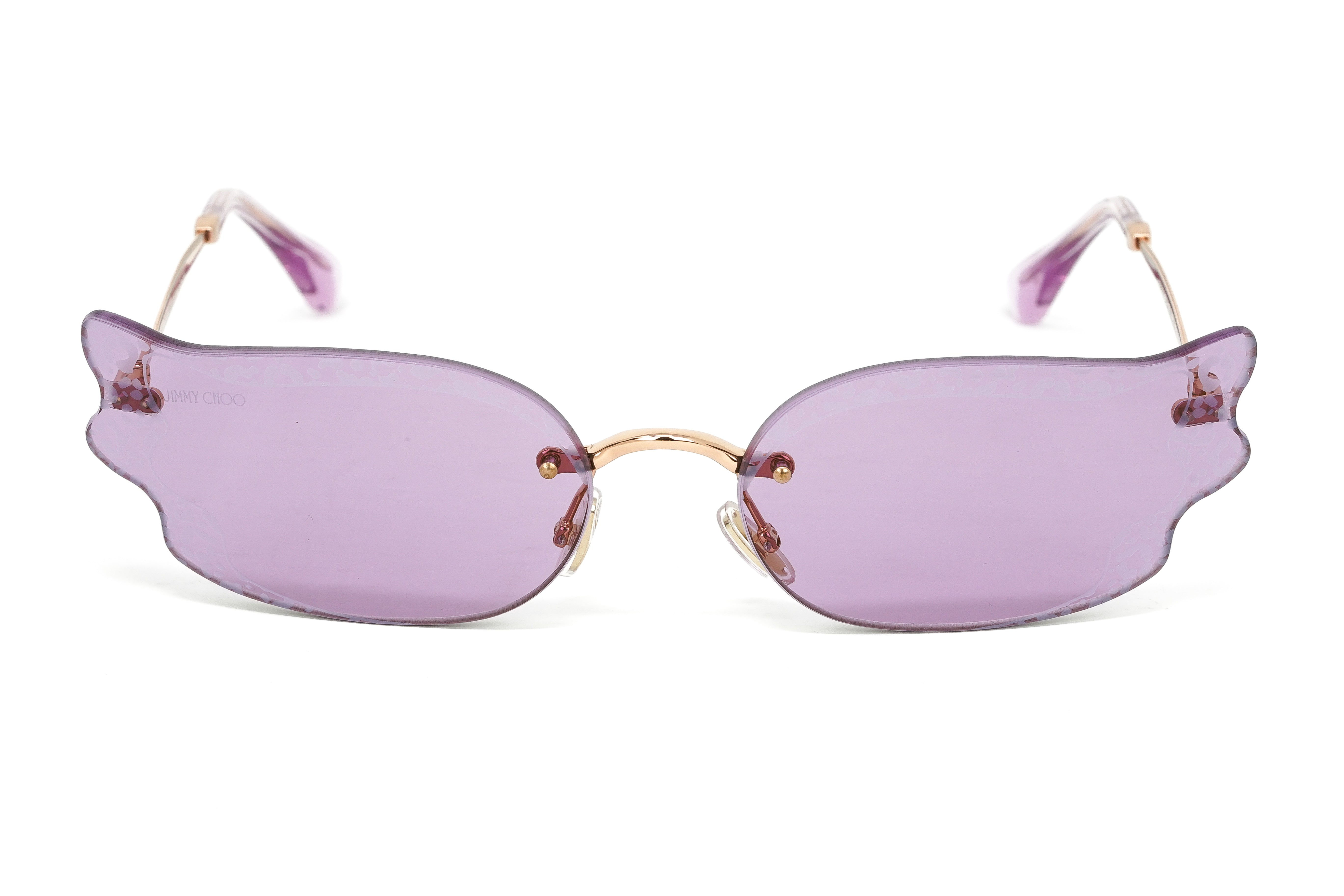 Jimmy Choo Women's Sunglasses Rimless Cat Eye Pink EMBER/S S9E-GR8 Sunglasses