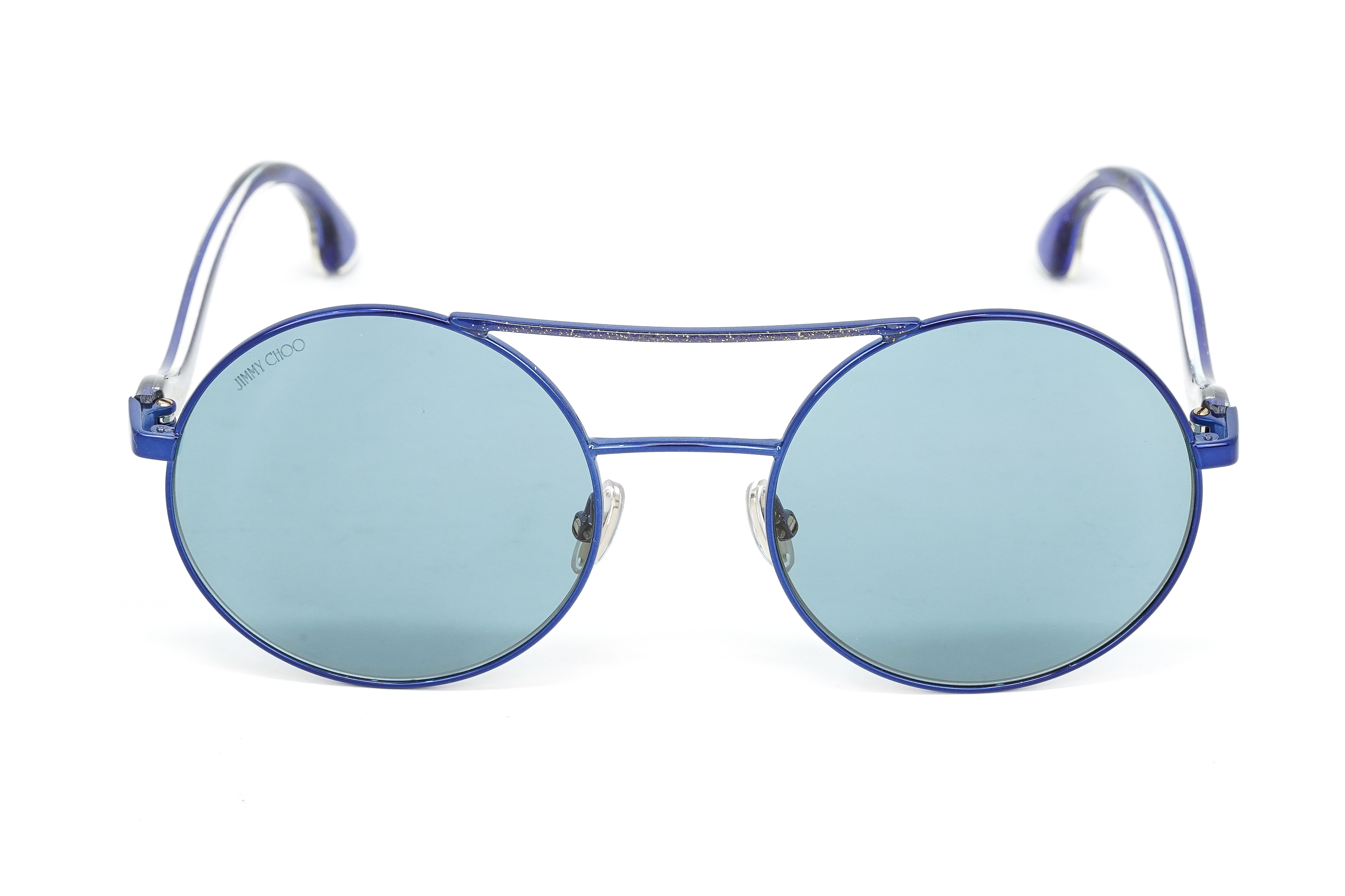 Jimmy Choo Women's Sunglasses Round Browline Blue MAELLE/S ZI9-GR8 Sunglasses