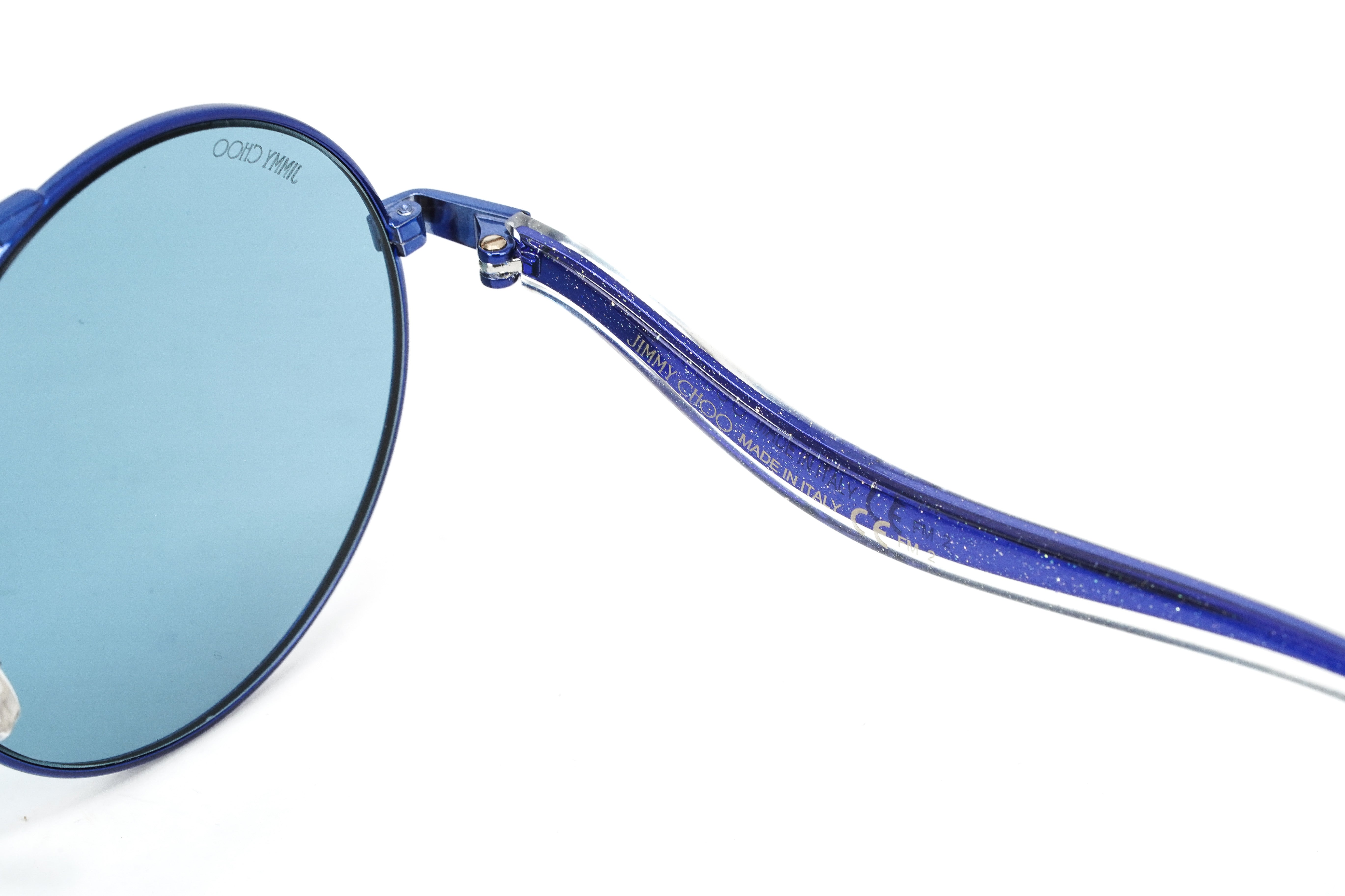 Jimmy Choo Women's Sunglasses Round Browline Blue MAELLE/S ZI9-GR8 Sunglasses
