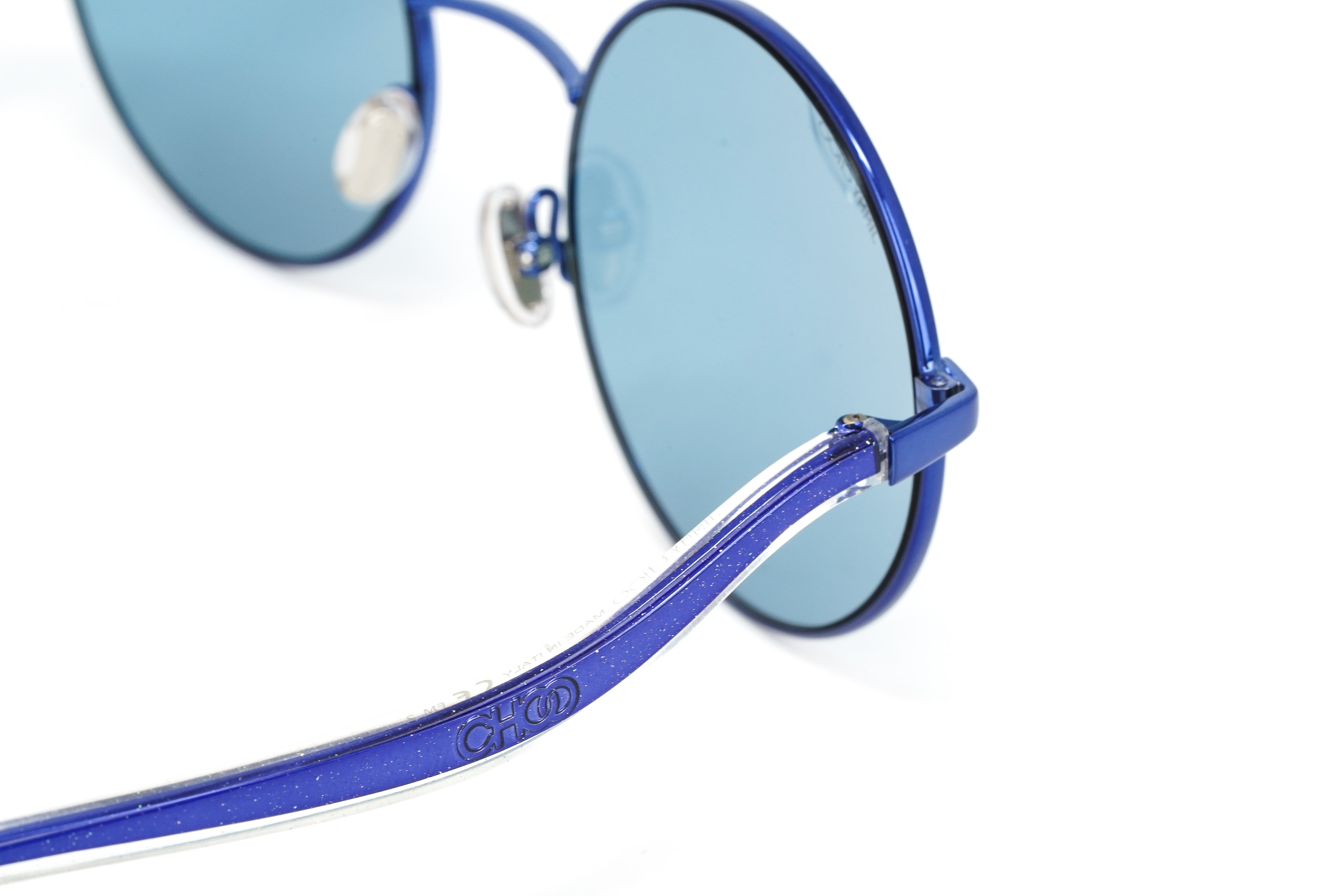 Jimmy Choo Women's Sunglasses Round Browline Blue MAELLE/S ZI9-GR8 Sunglasses
