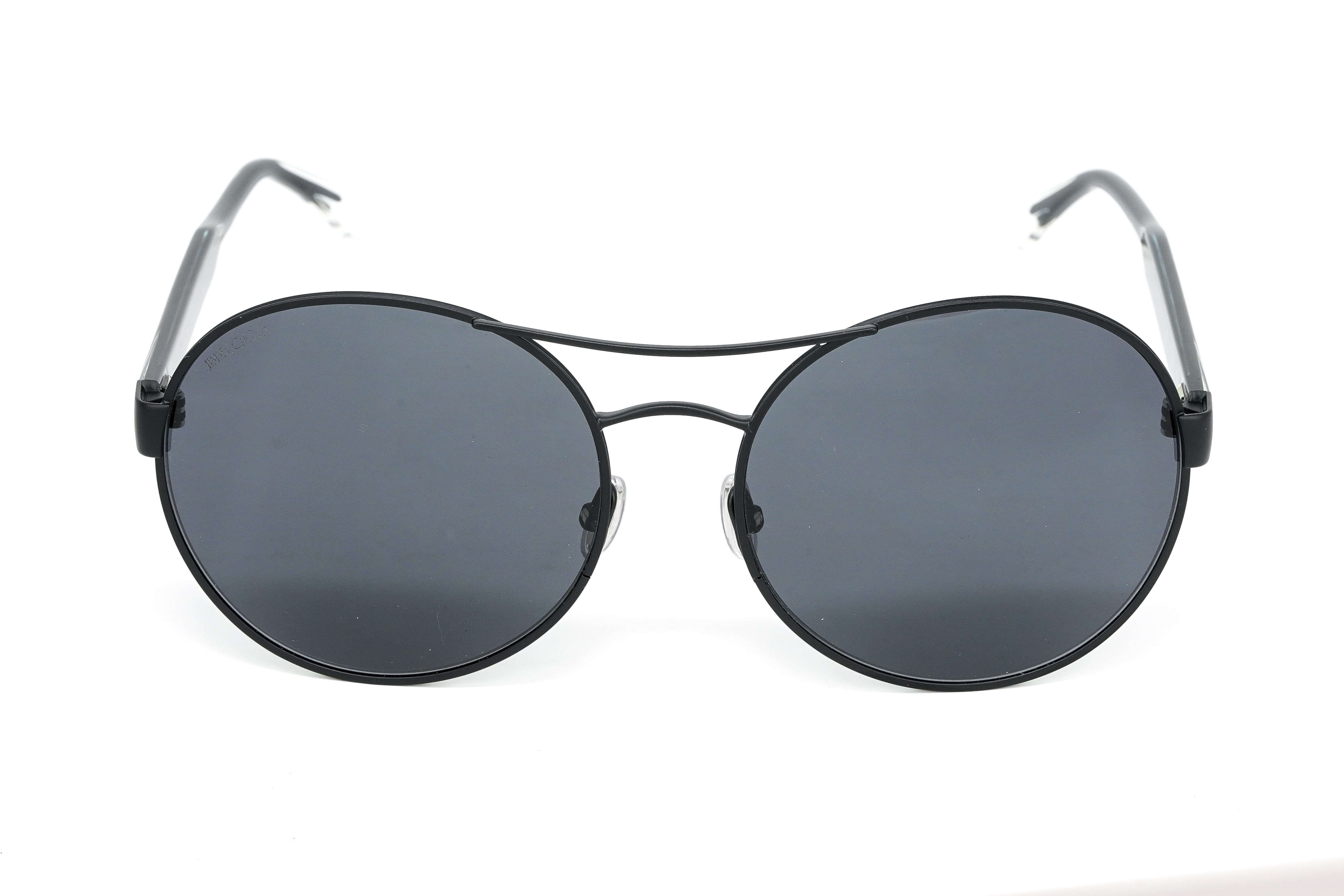 Jimmy Choo Unisex Sunglasses Round Browline Matte Black YANN/S 807-GR8 Sunglasses