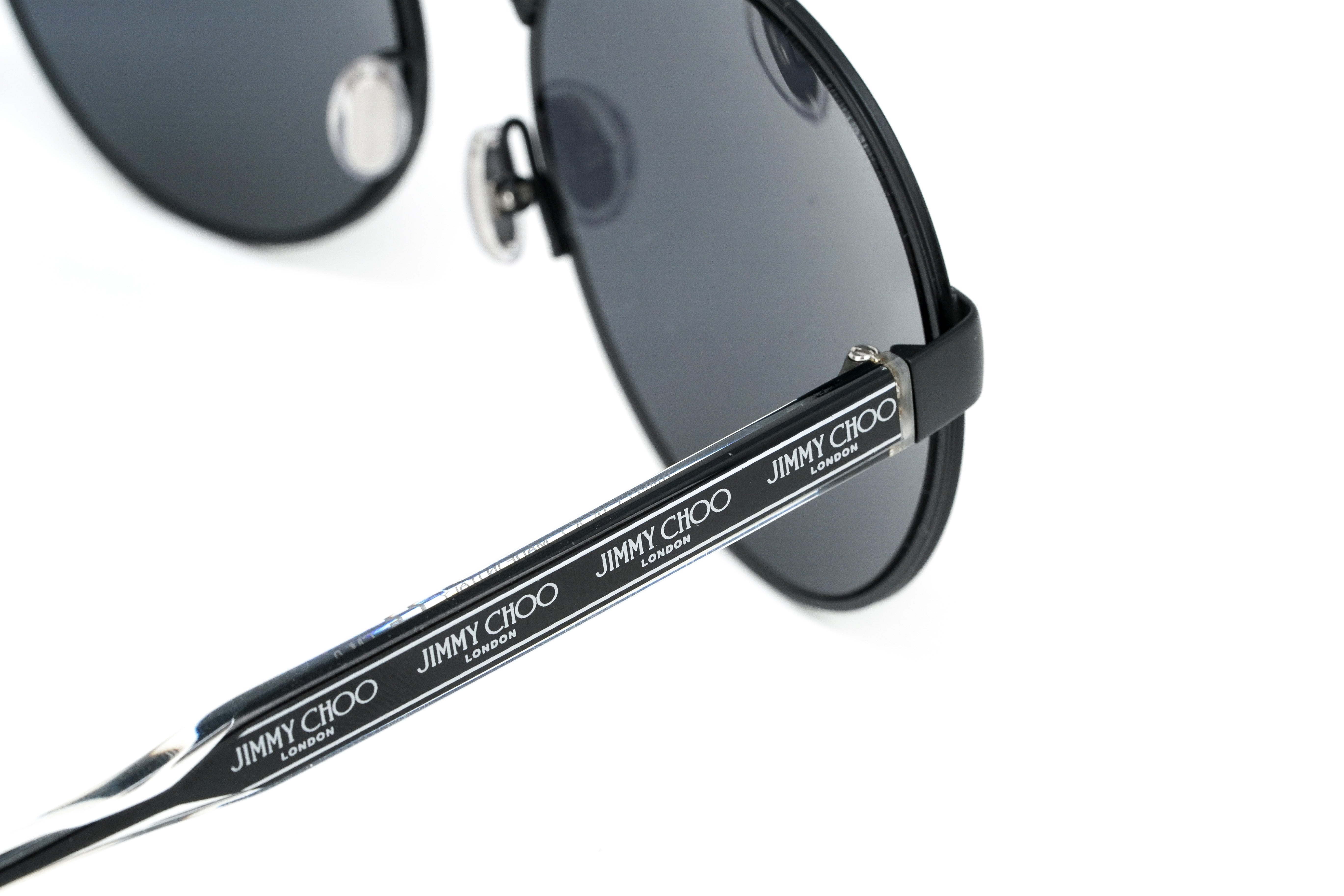 Jimmy Choo Unisex Sunglasses Round Browline Matte Black YANN/S 807-GR8 Sunglasses