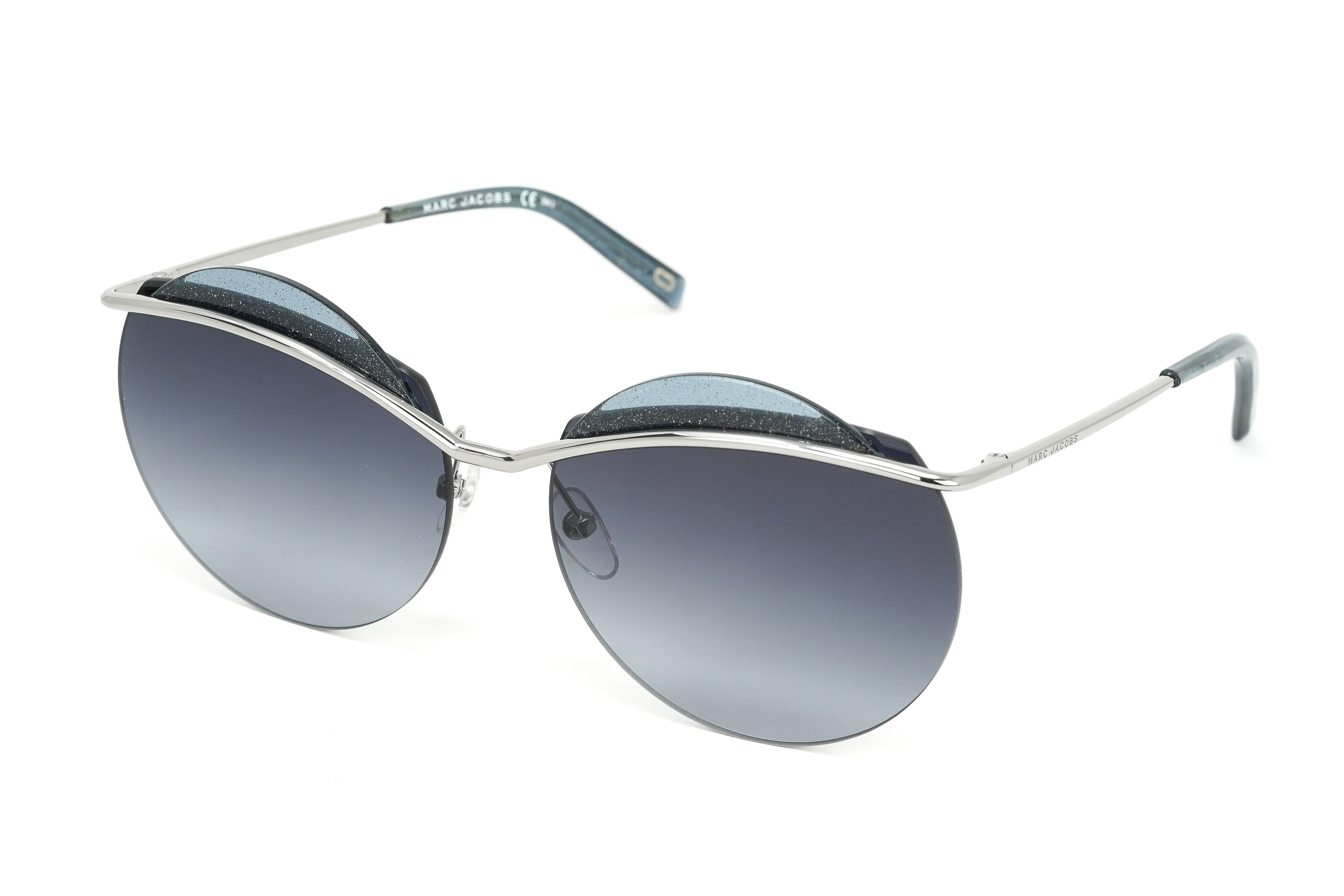 Marc Jacobs Women's Round Sunglasses Ruthenium Grey MARC 102/S 6LB-GR8 Sunglasses