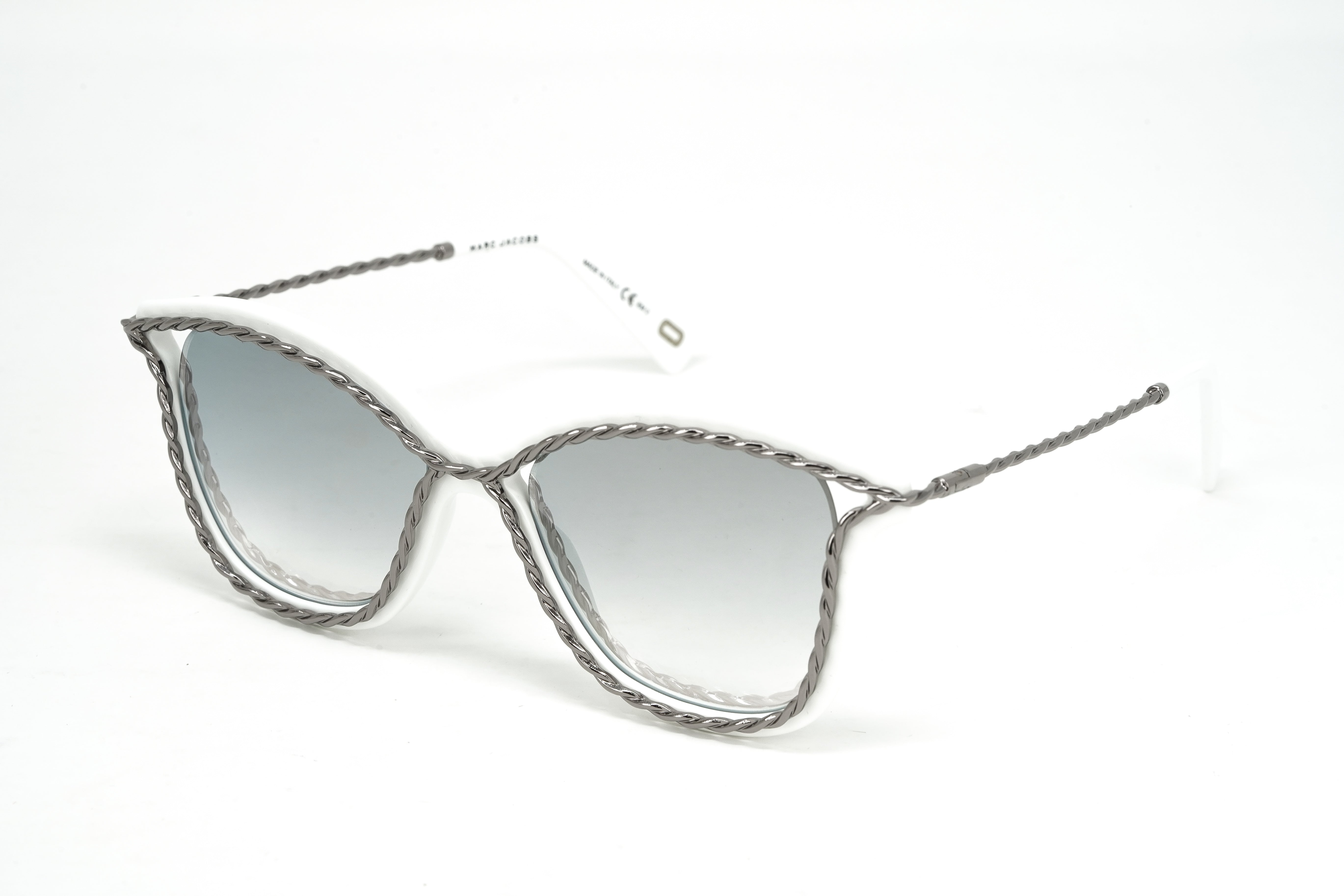 Marc Jacobs Women's Cat Eye Sunglasses White Grey MARC 160/S VK6-GR8 Sunglasses