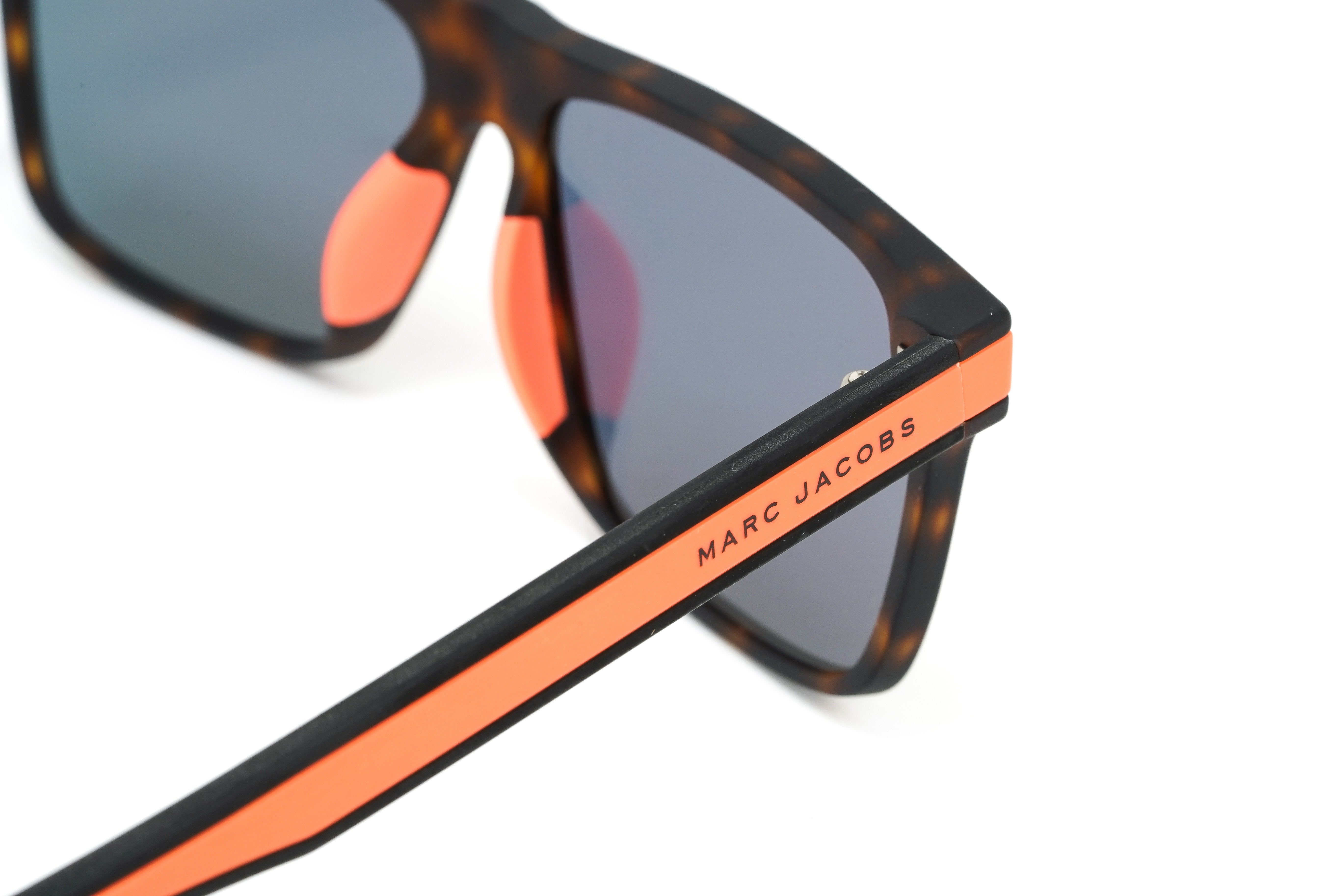Marc Jacobs Men's Rectangular Sunglasses Peach Mirror Orange MARC 286/S L9G HVNA-GR8 Sunglasses