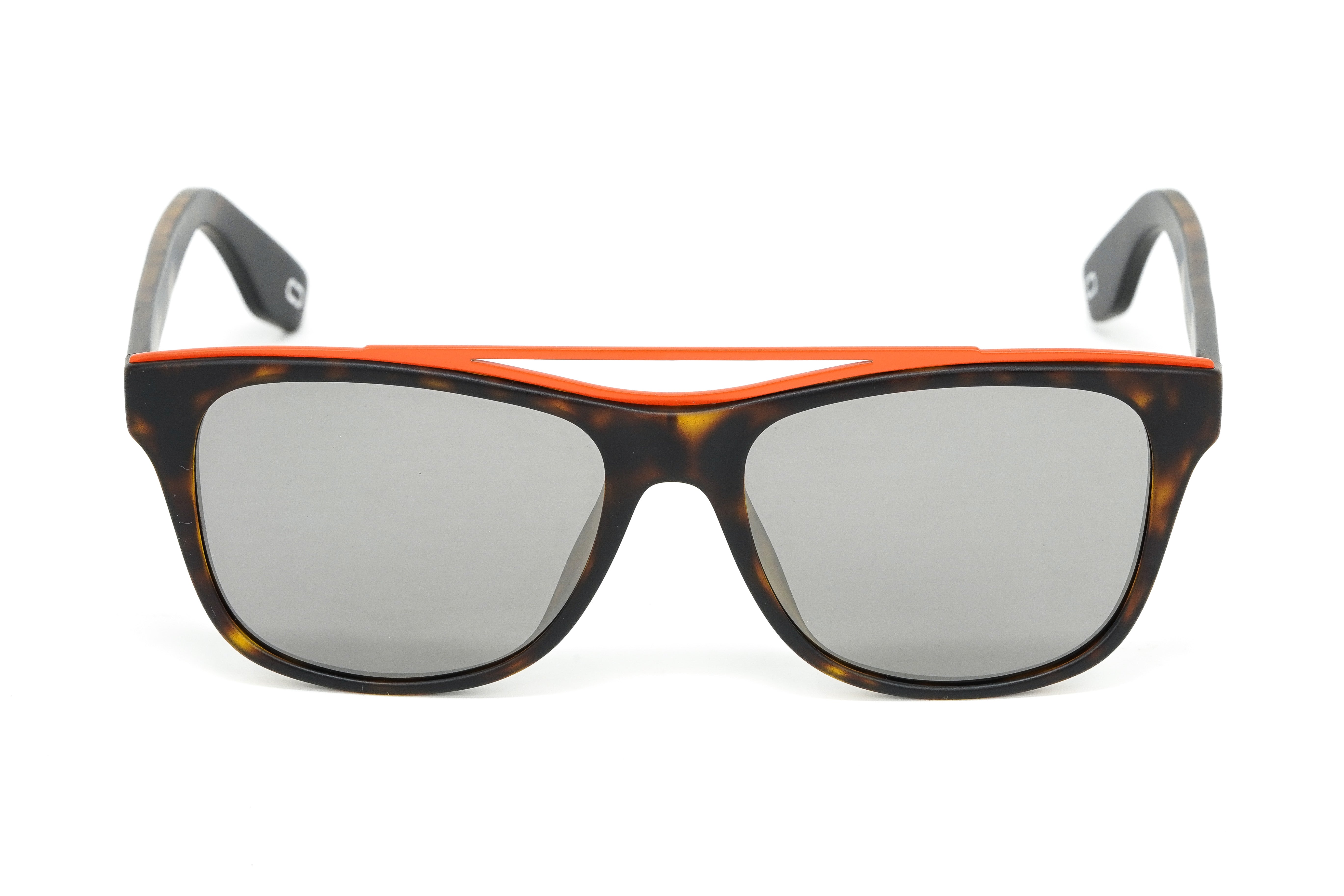 Marc Jacobs Unisex Rectangular Sunglasses Tortoise Top Flat Silver MARC 303/S N9P-GR8 Sunglasses