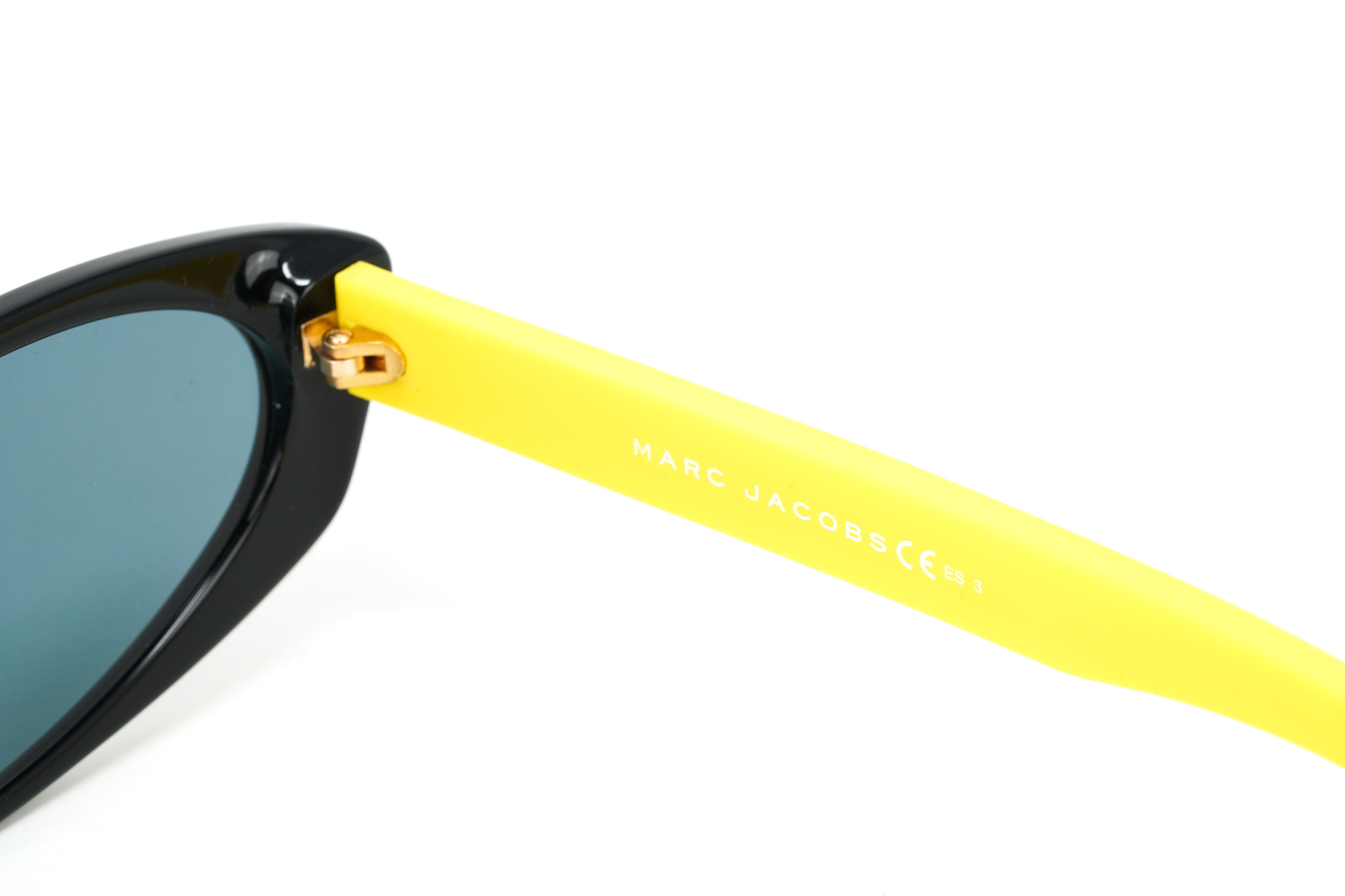 Marc Jacobs Women's Sunglasses Angular Black Yellow 356/S 40G-GR8 Sunglasses