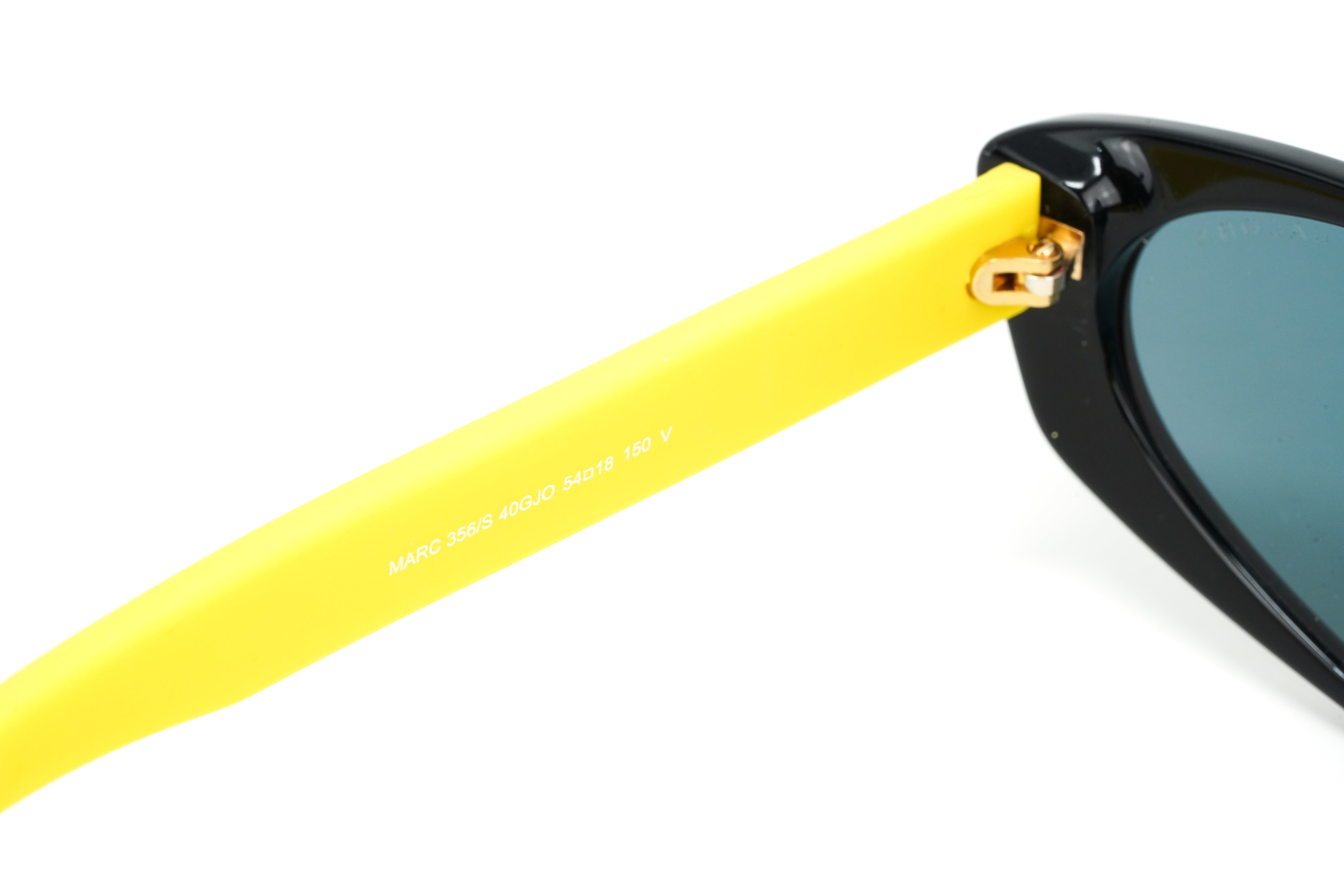 Marc Jacobs Women's Sunglasses Angular Black Yellow 356/S 40G-GR8 Sunglasses