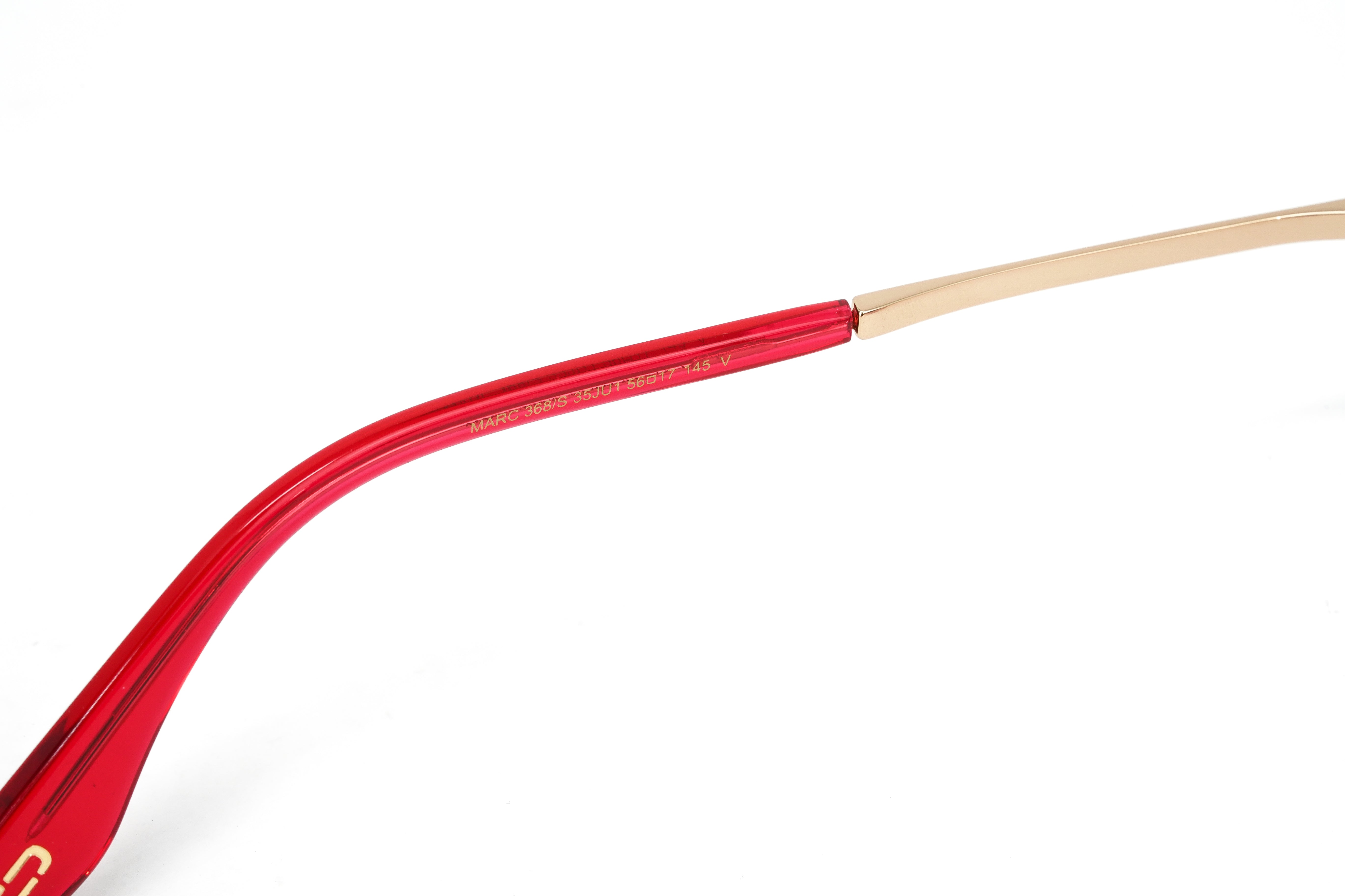 Marc Jacobs Women's Sunglasses Rectangular Pink/Gold MARC 368/S 35J-GR8 Sunglasses