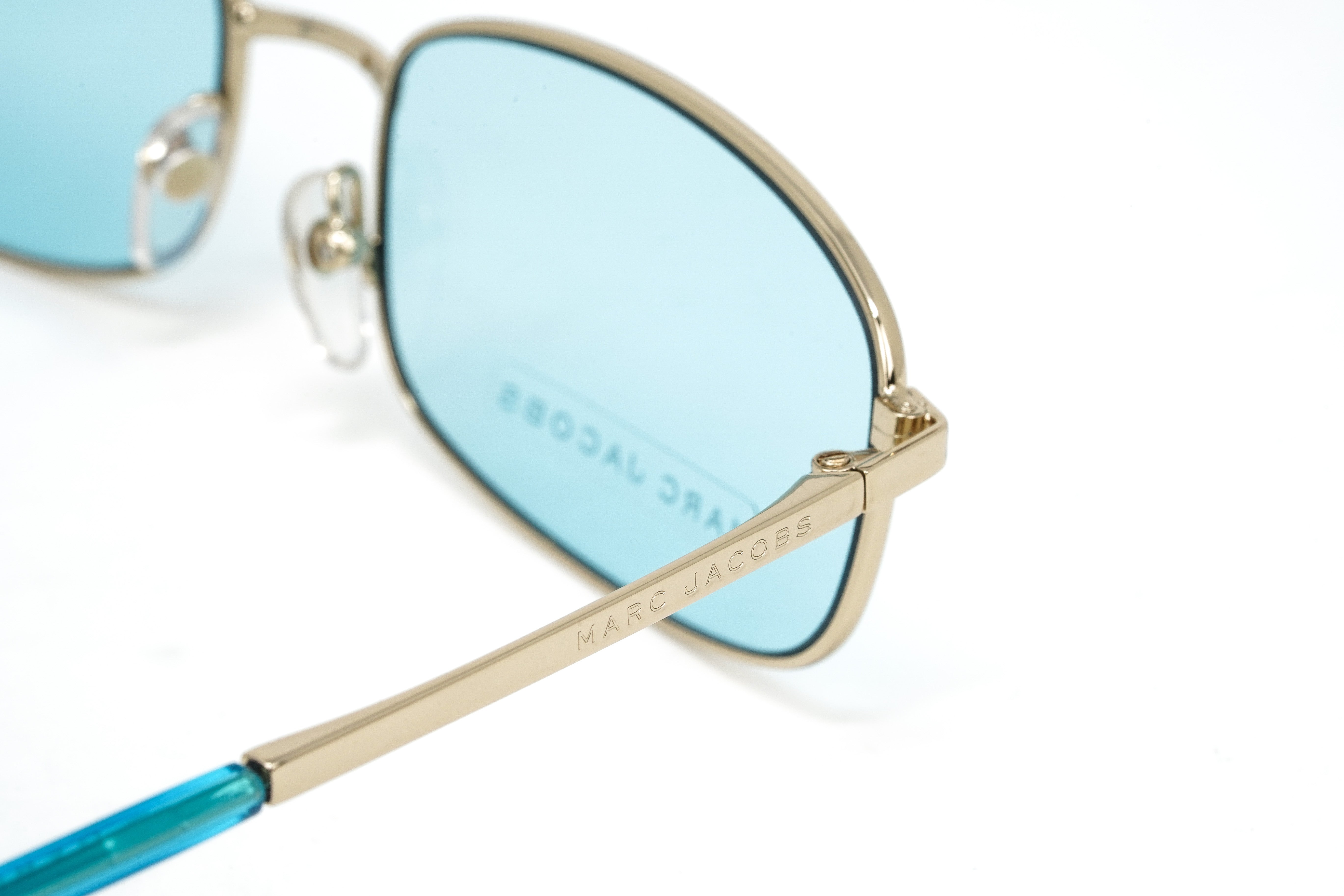 Marc Jacobs Women's Sunglasses Rectangular Blue/Gold MARC 368/S MVU-GR8 Sunglasses