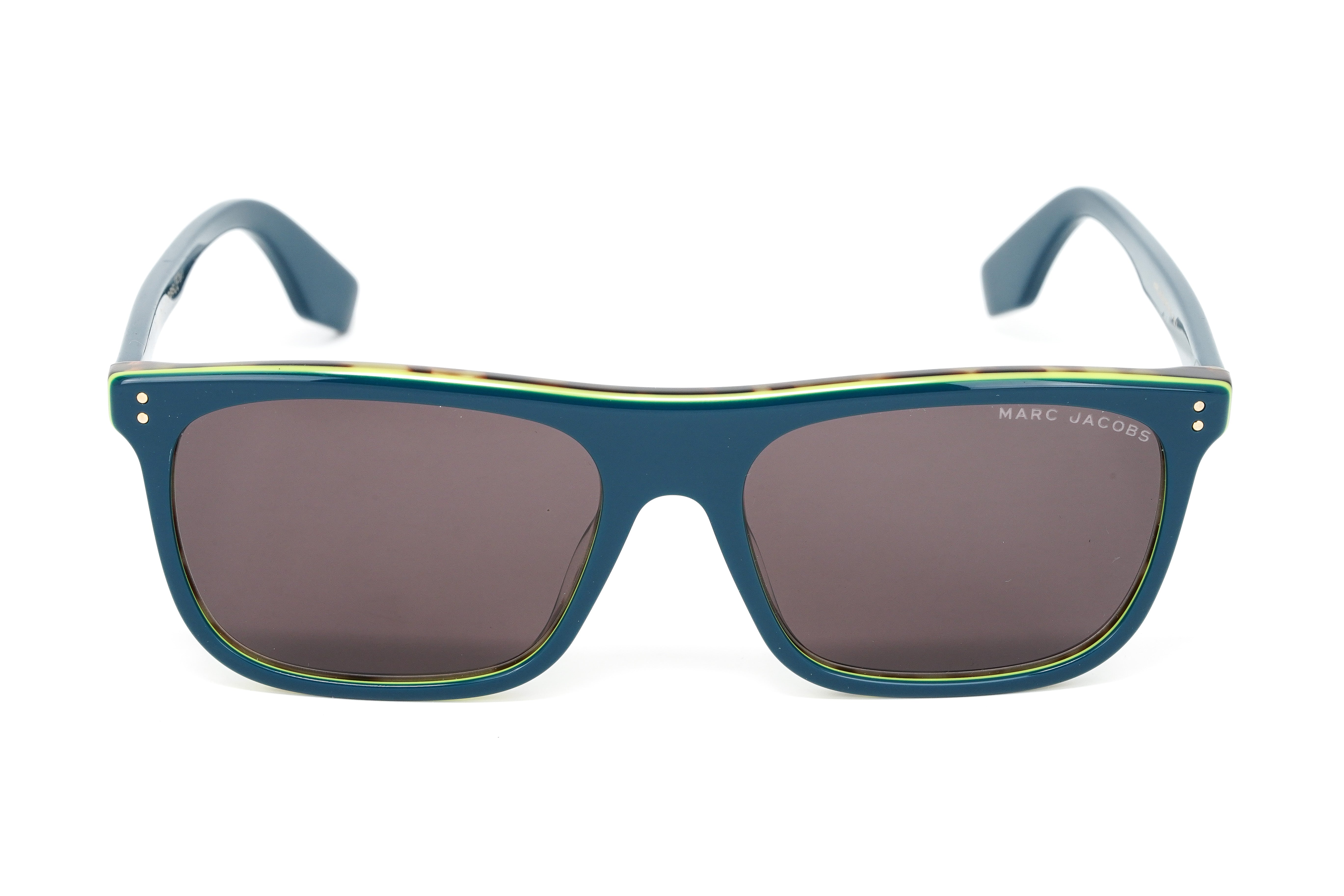 Marc Jacobs Men's Rectangular Sunglasses Flat Top Turquoise MARC 393/S ZI9-GR8 Sunglasses