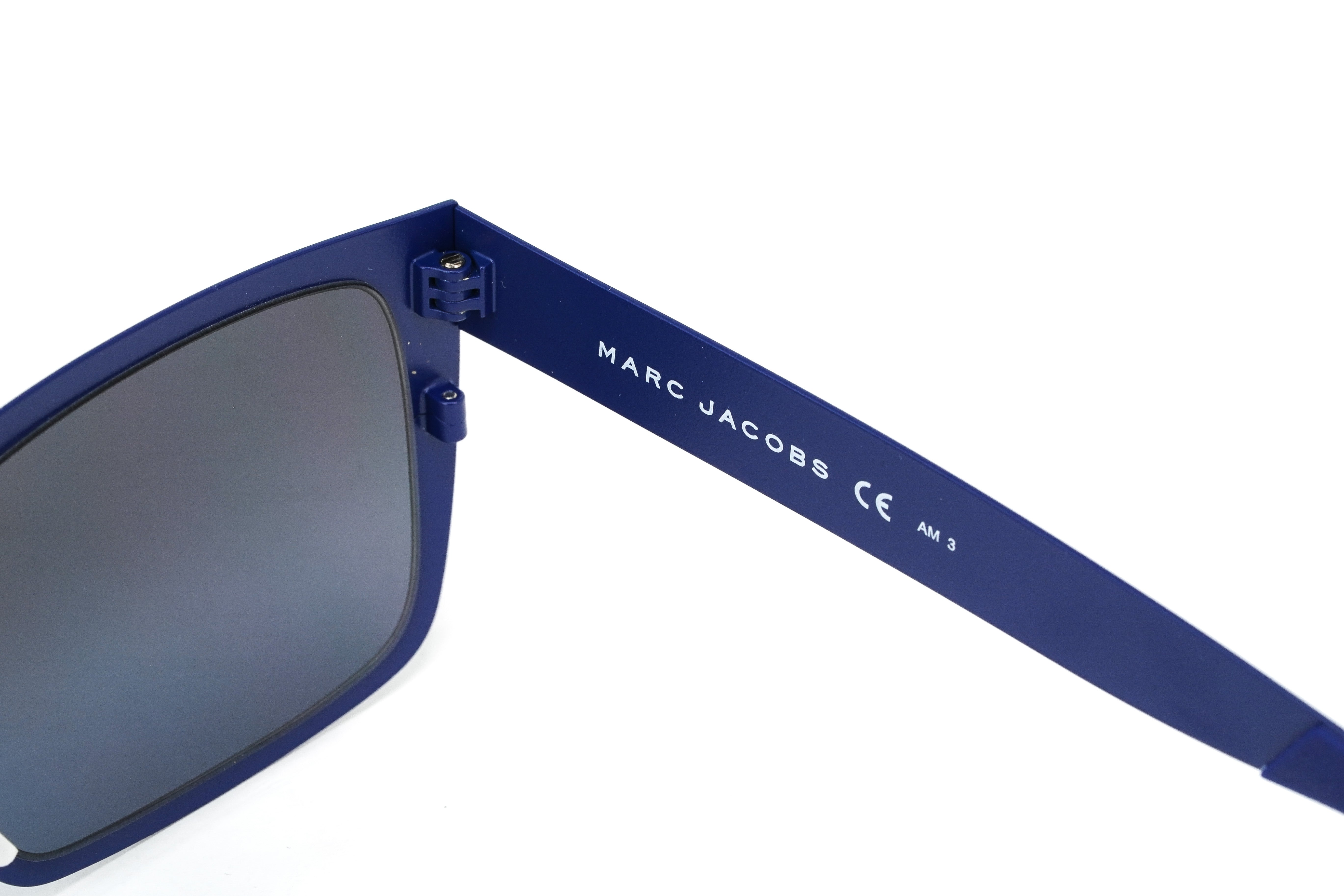Marc Jacobs Men's Rectangular Sunglasses Flat Top Blue MARC 55/S 6VX-GR8 Sunglasses