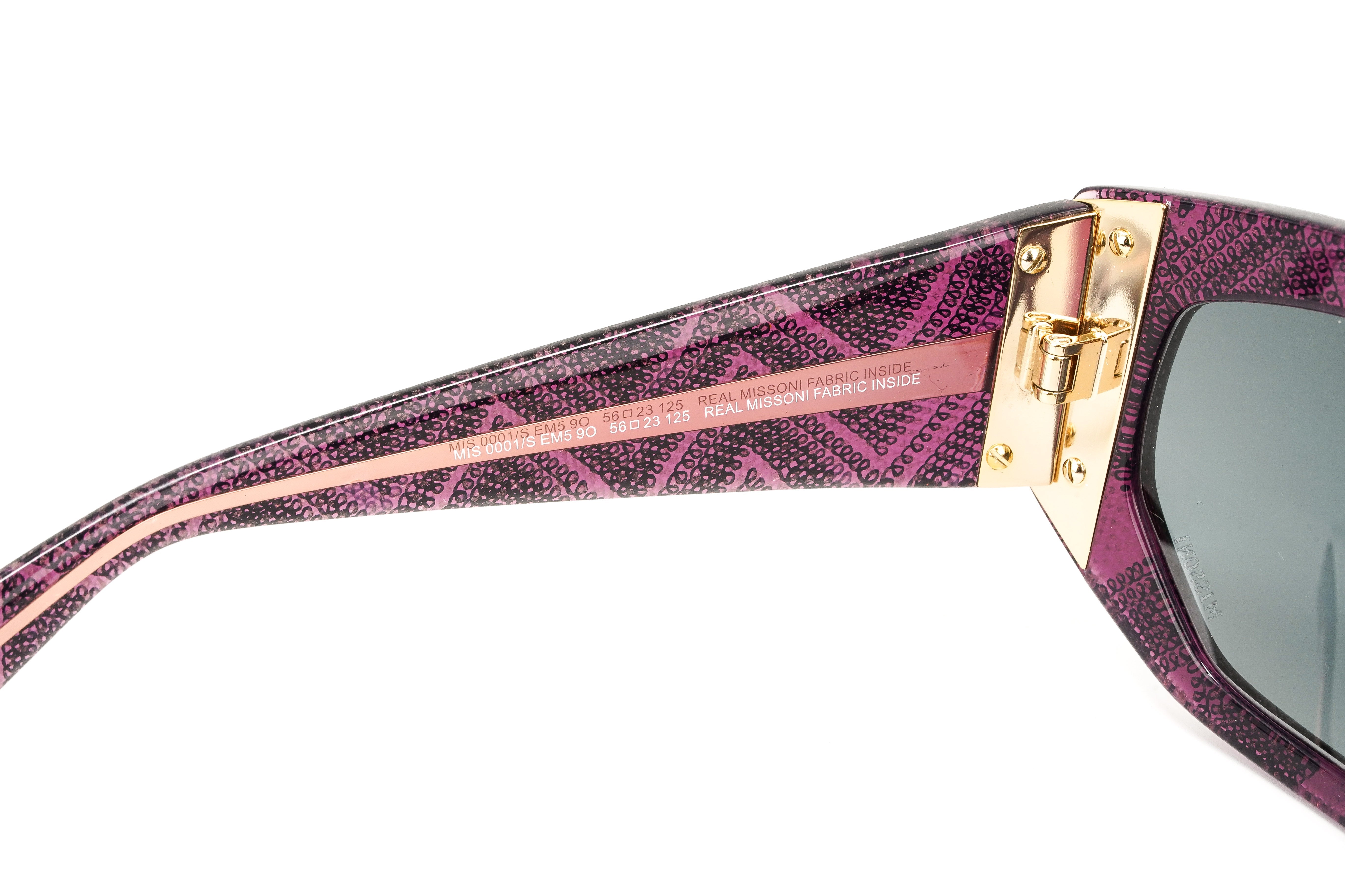 Missoni Women's Sunglasses Hexagon Plum Sparkle MIS 0001/S EM5-GR8 Sunglasses