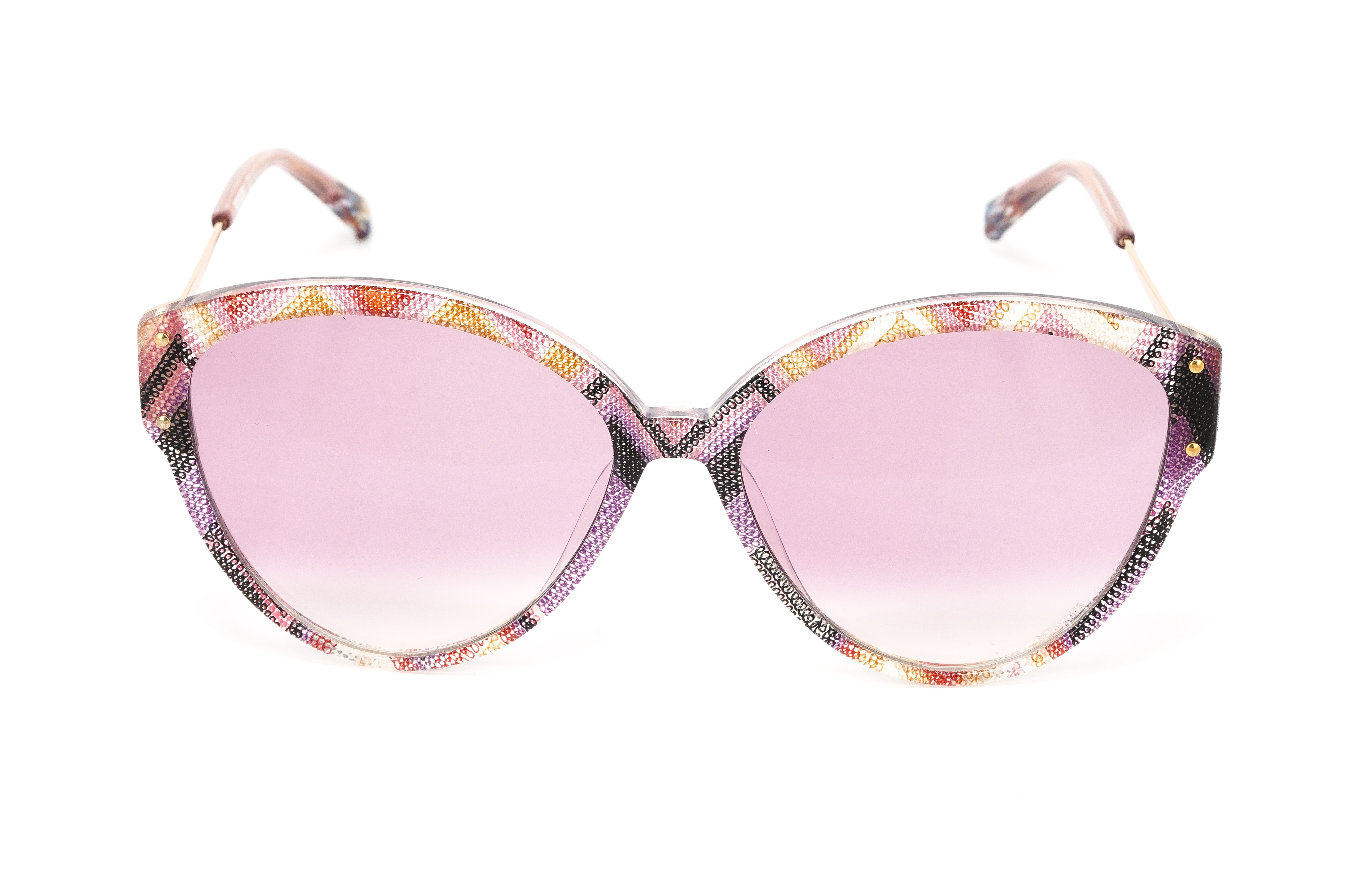 Missoni Women's Sunglasses Cat Eye Pattern Pink MIS 0004/S OBL-GR8 Sunglasses