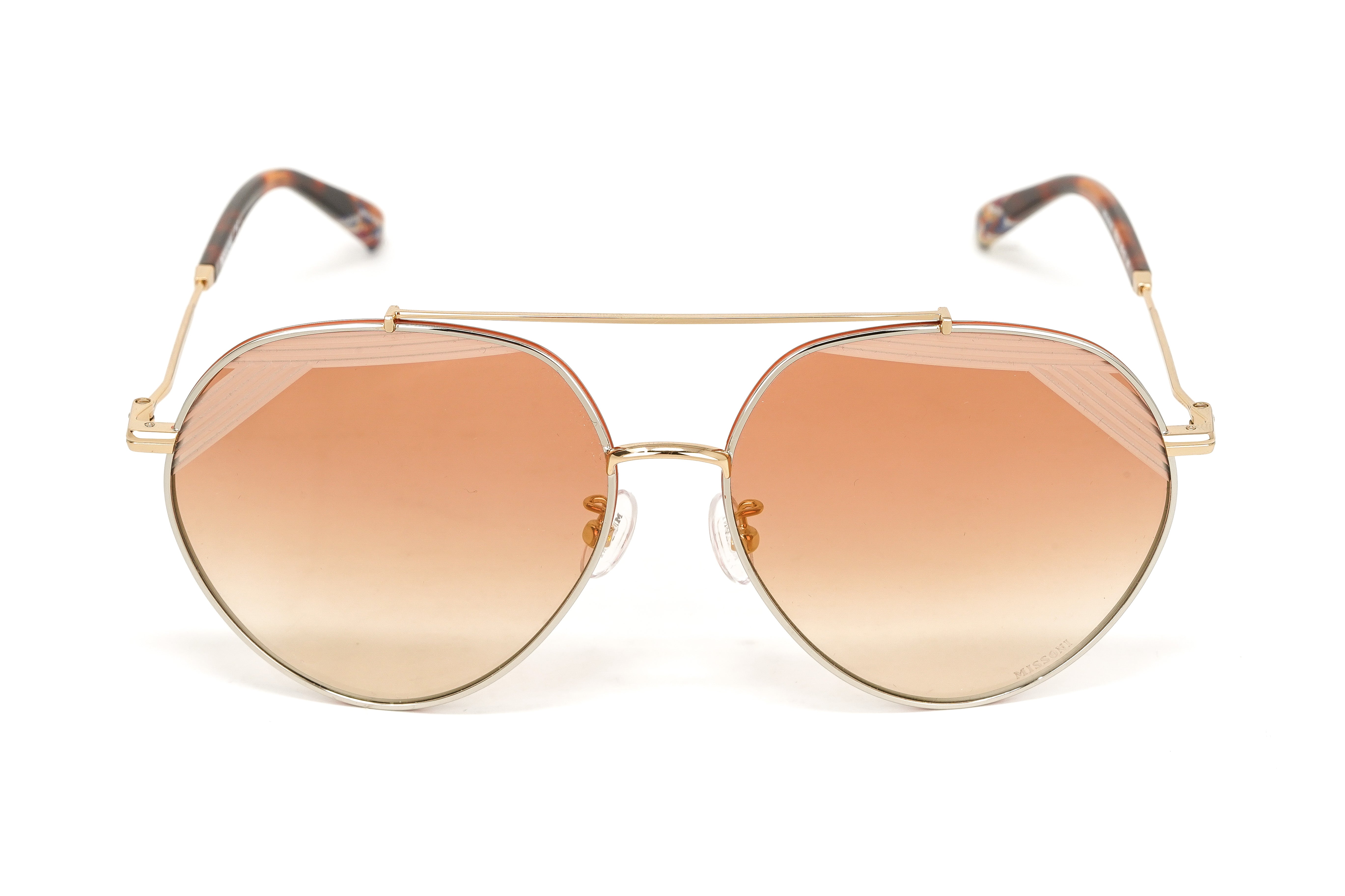 Missoni Women's Sunglasses Round Pilot Palladium Gold MIS 0015/S TNG-GR8 Sunglasses