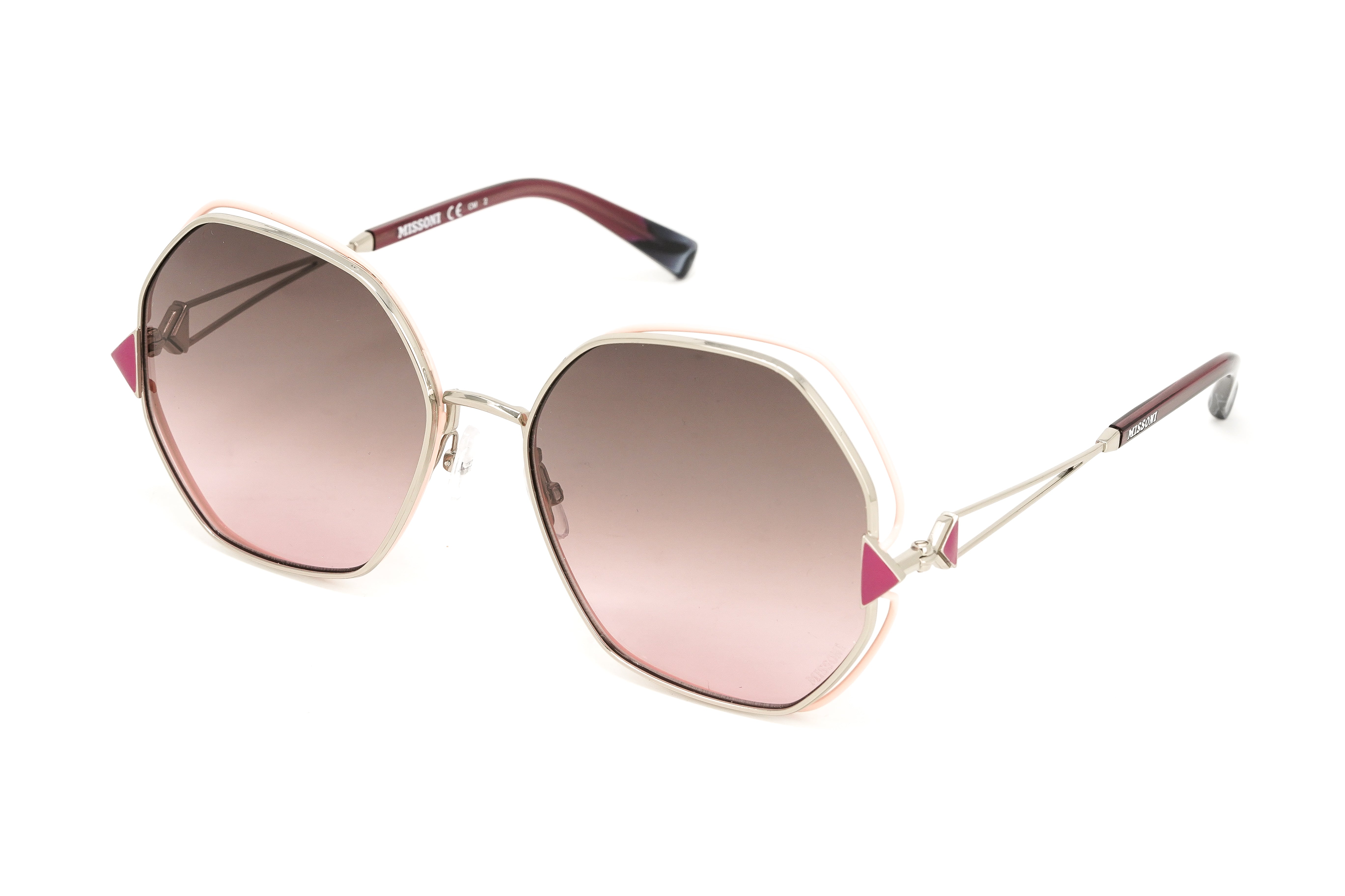 Missoni Women's Sunglasses Oversized Butterfly Pink MIS 0075/S EYR-GR8 Sunglasses