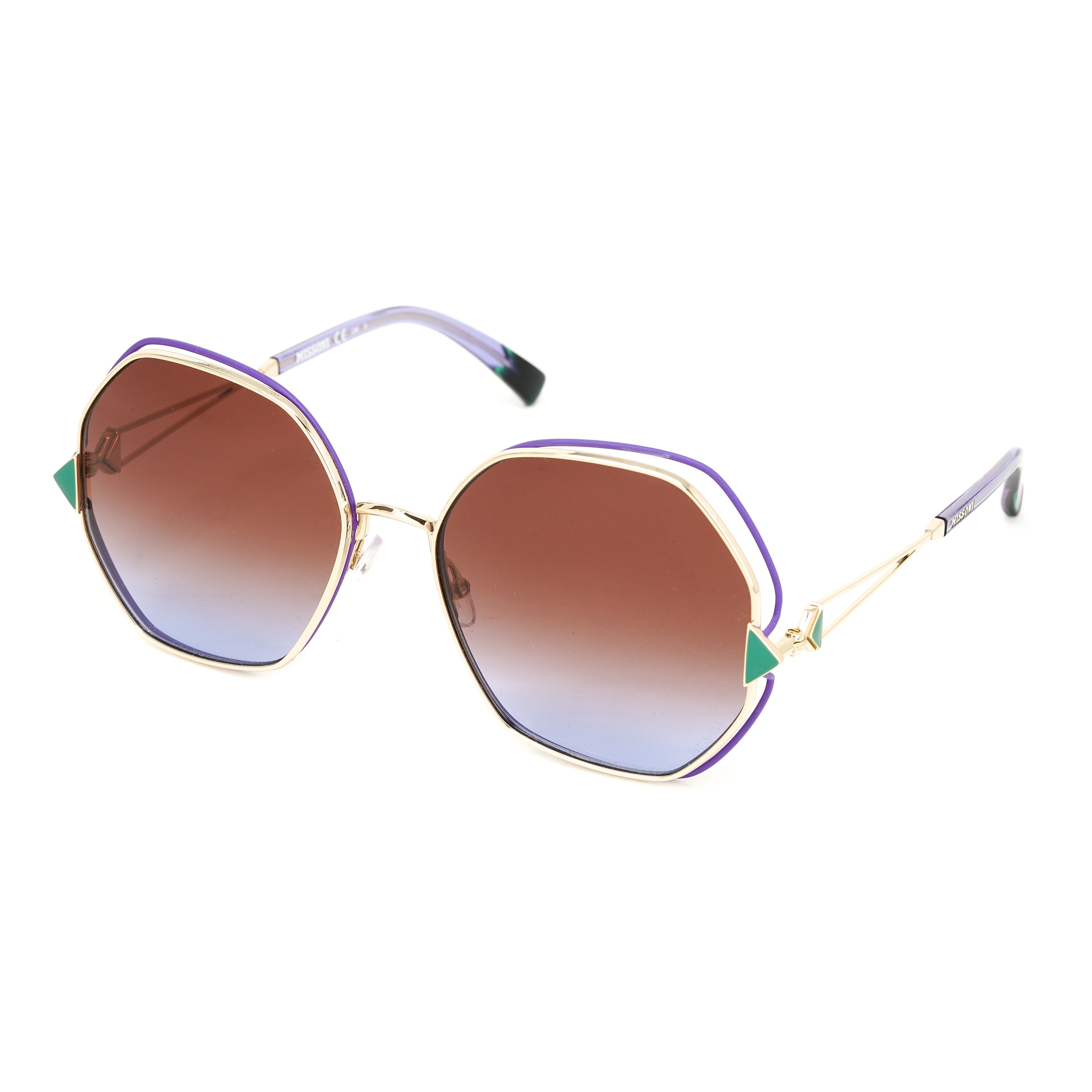 Missoni Women's Sunglasses Oversized Butterfly Gold/Violet MIS 0075/S S9E-GR8 Sunglasses