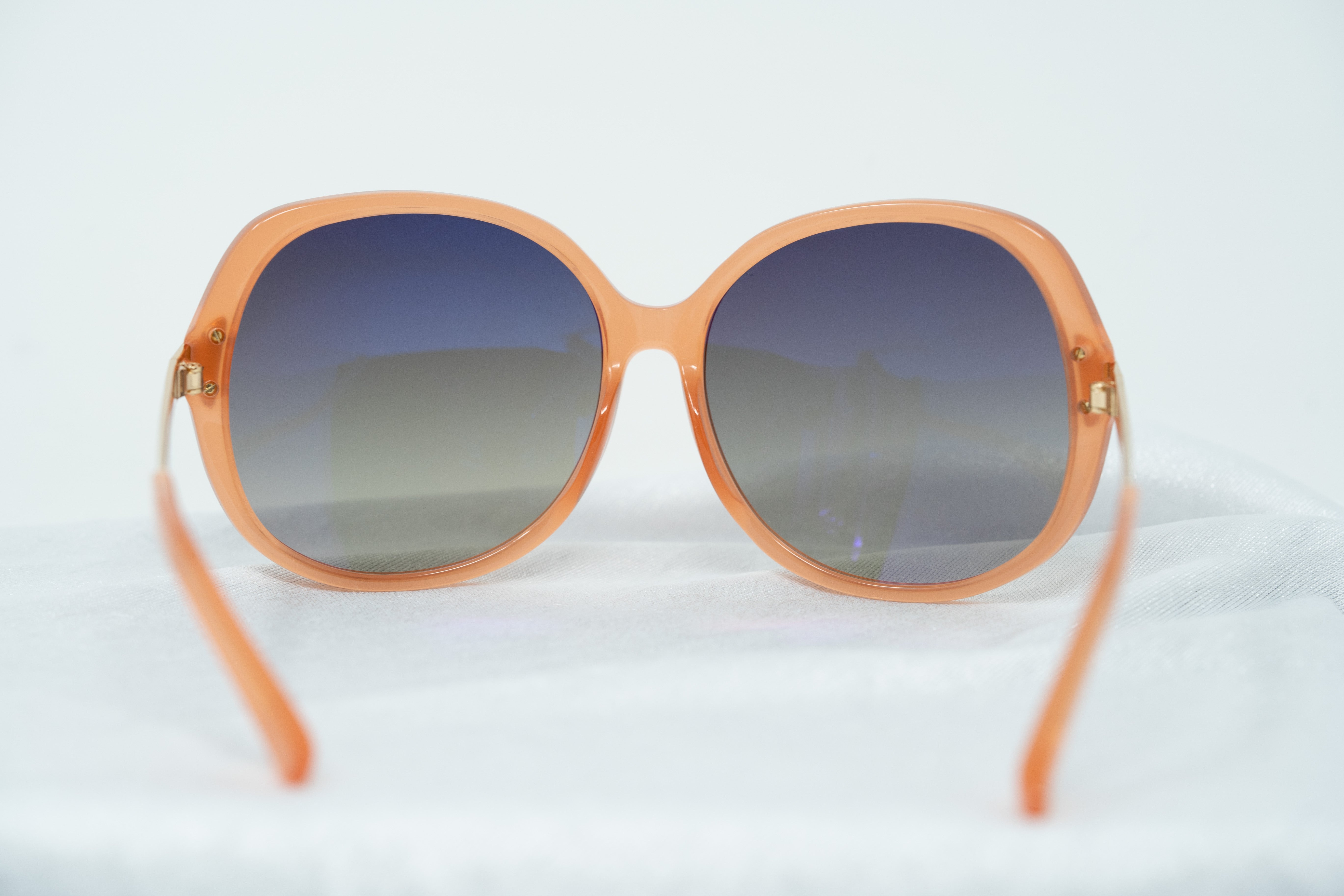 Oscar De La Renta Sunglasses Round Oversized Orange and Grey-GR8 Sunglasses