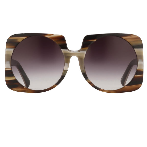 Prabal Gurung Sunglasses Square Dark Horn and Grey-GR8 Sunglasses