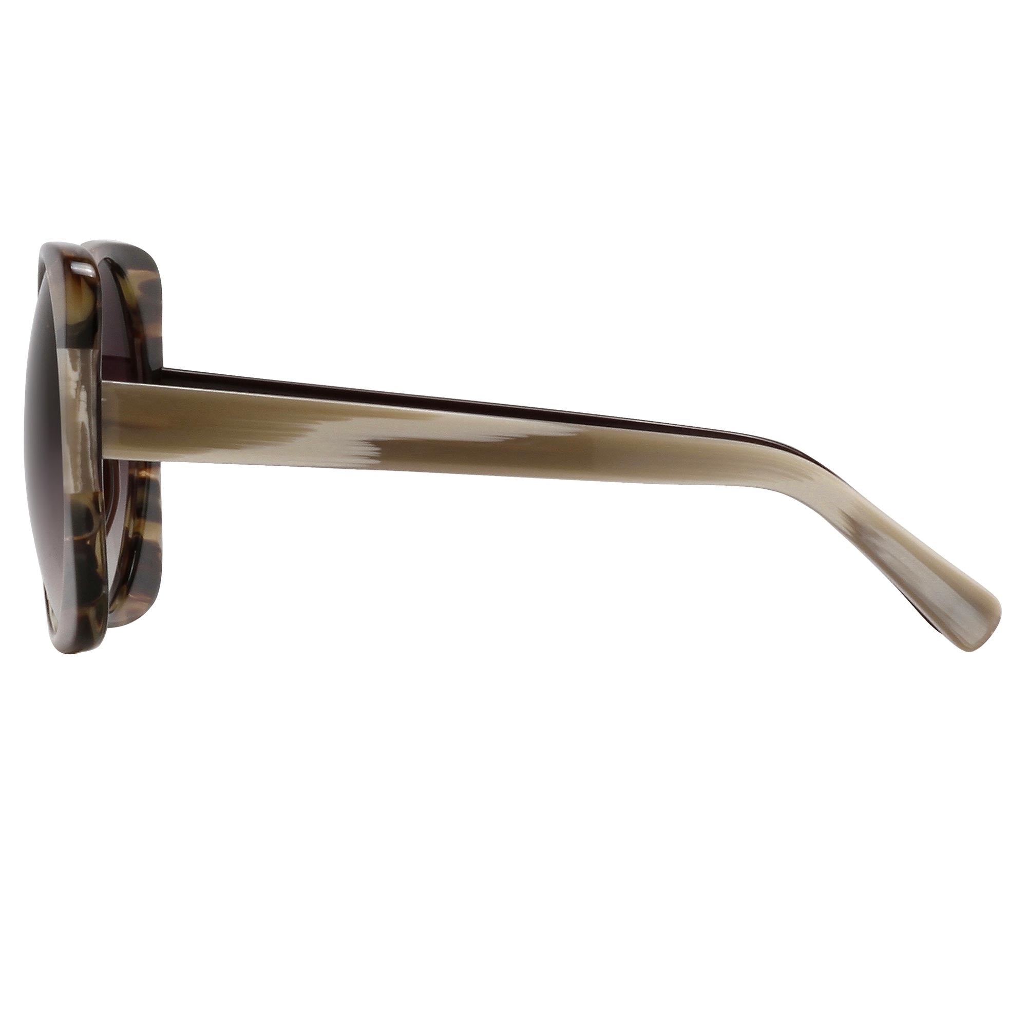 Prabal Gurung Sunglasses Square Dark Horn and Grey-GR8 Sunglasses