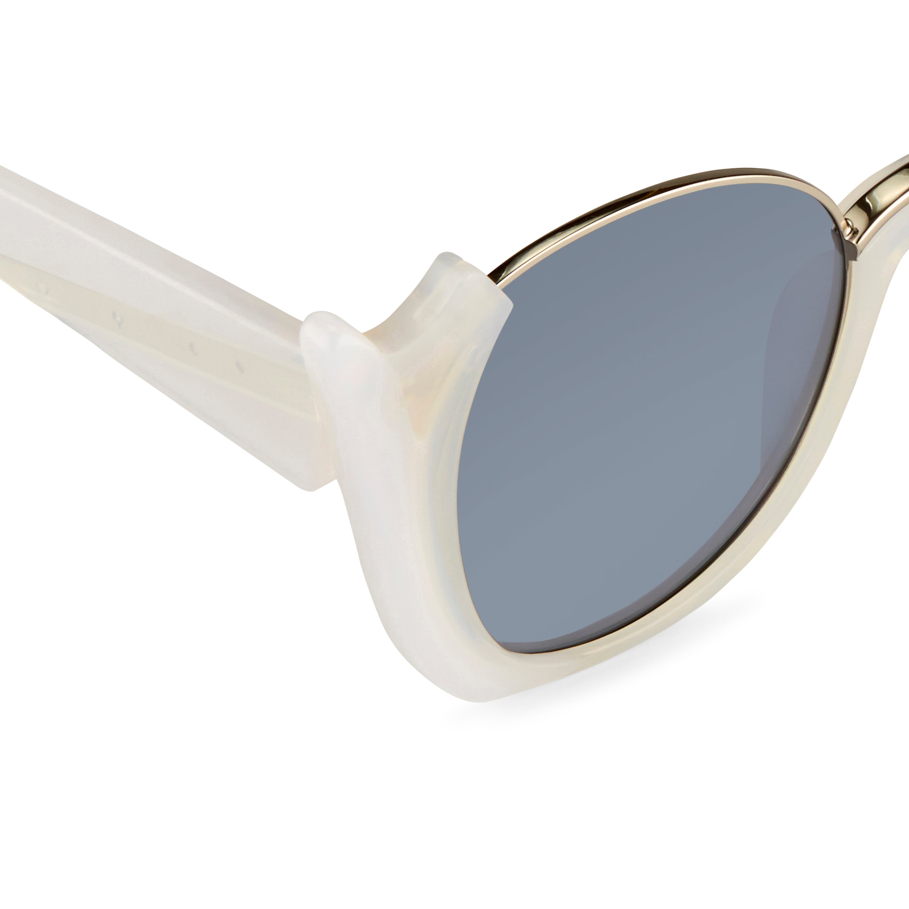 Prabal Gurung Sunglasses Round White Silver and Grey-GR8 Sunglasses